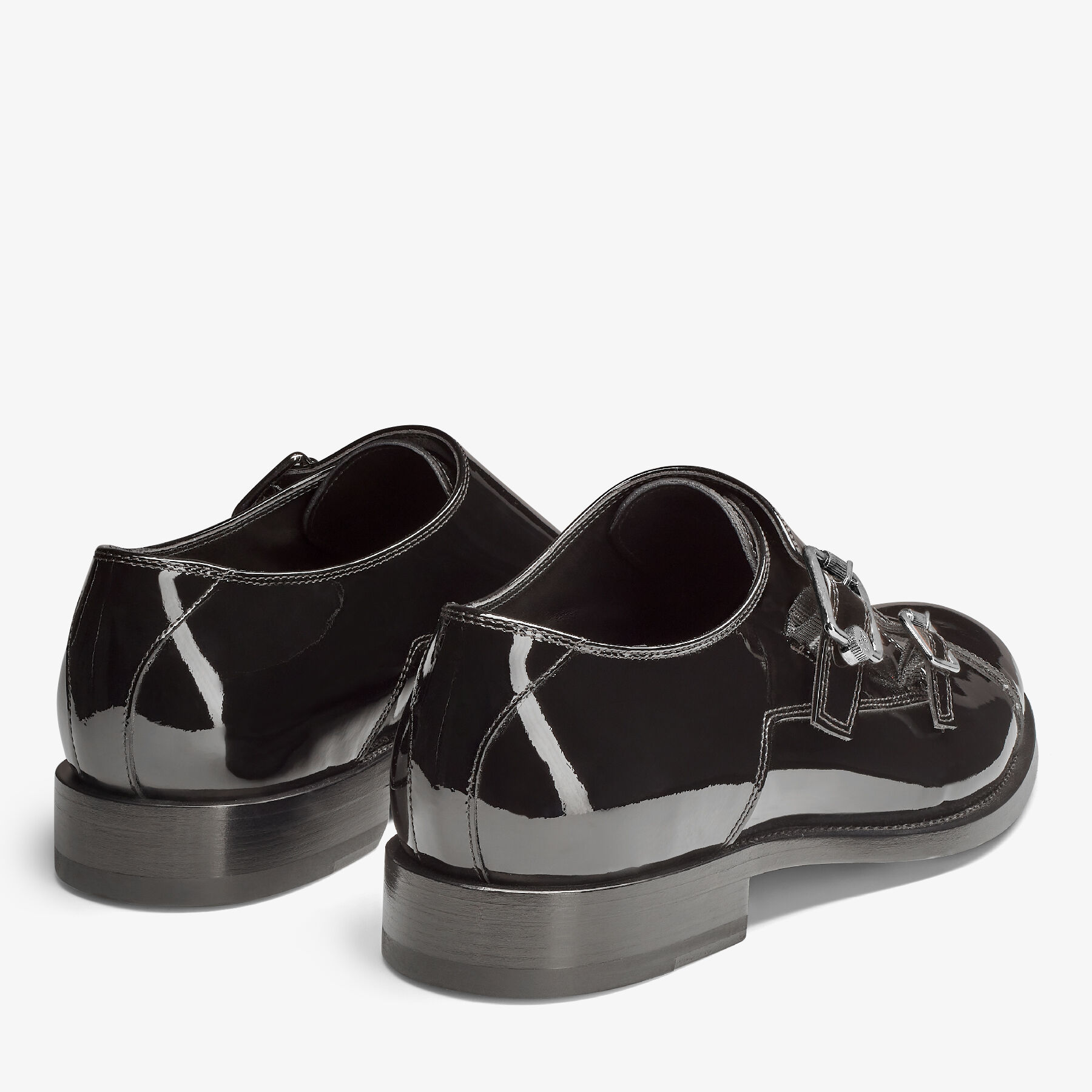 Finnion Monkstrap | Black Patent Leather Monk Strap Shoes