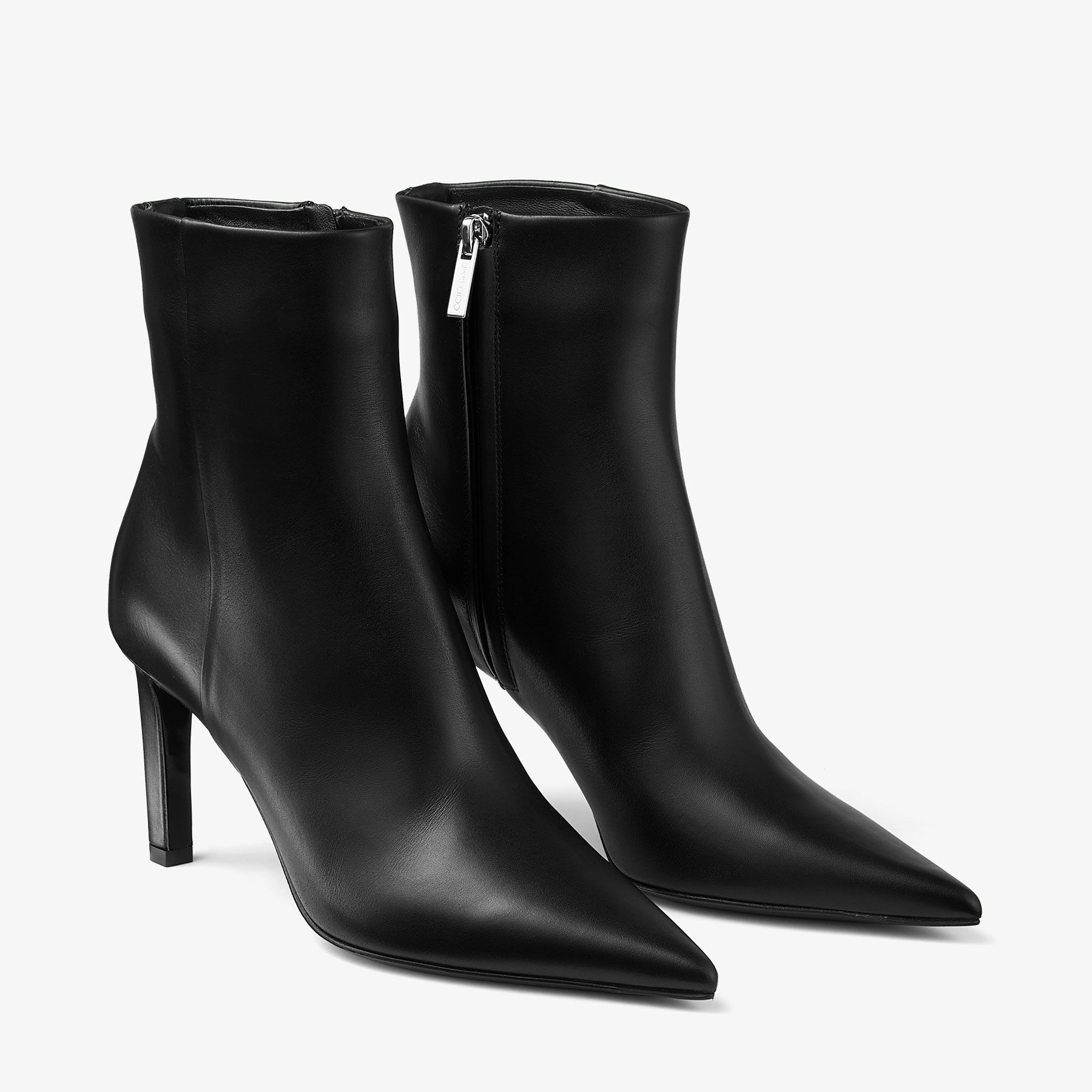 Frankie Ankle Boot 85 | Black Calf Leather Ankle Boots | JIMMY CHOO