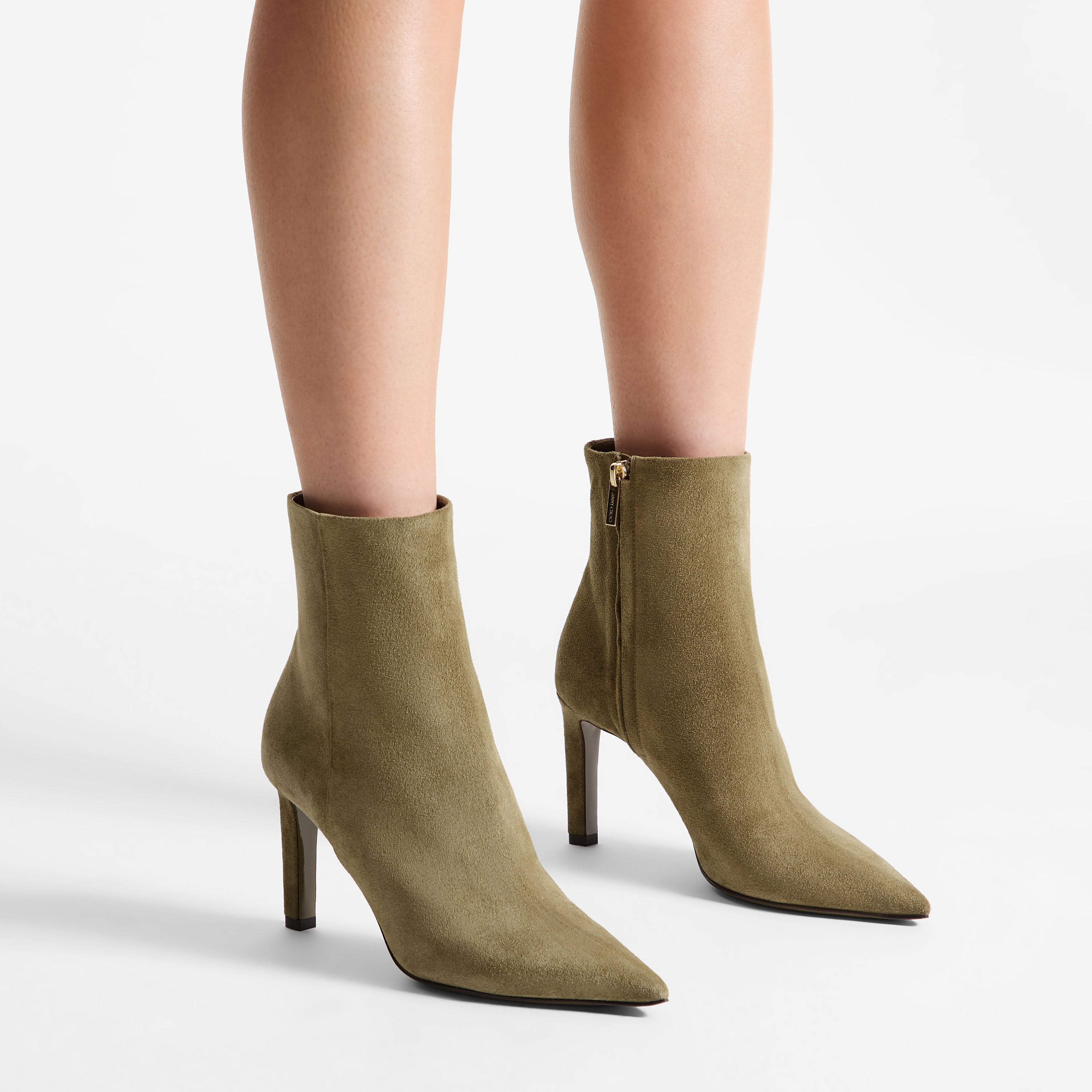 Frankie Ankle Boot 85 | Caper Green Velvet Suede Ankle Boots