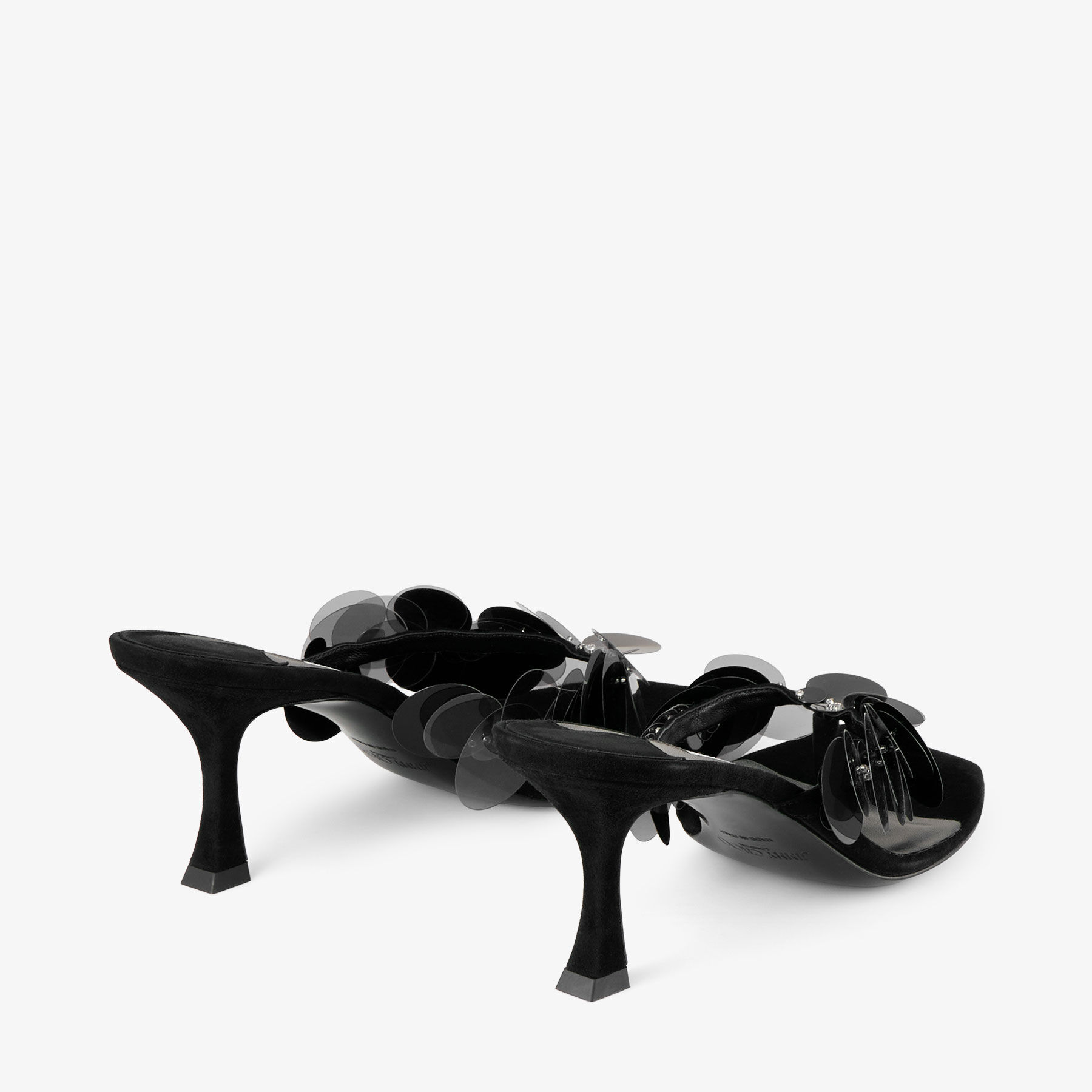 Freja 70 | Black Suede Paillette Sandals | JIMMY CHOO