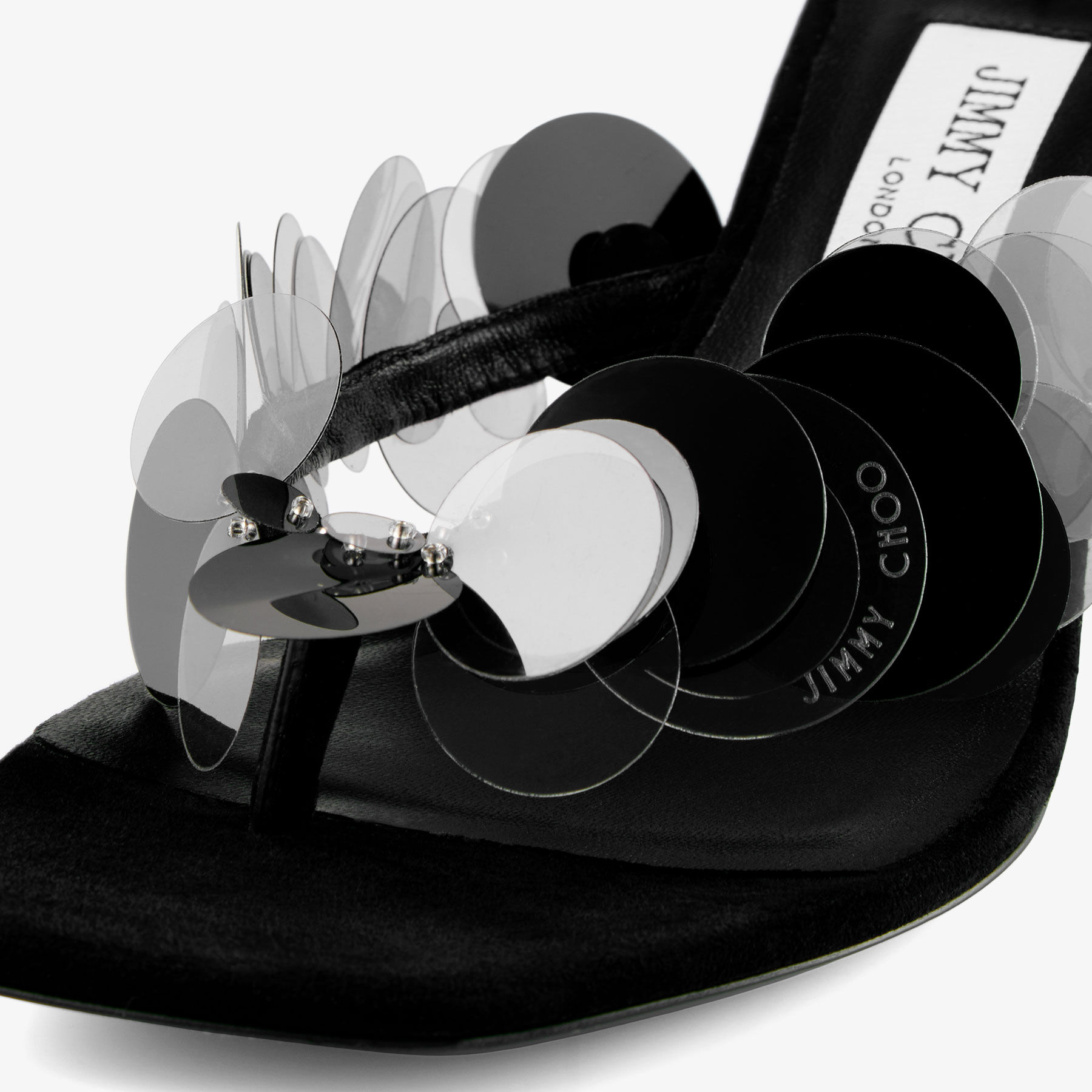 Freja 70 | Black Suede Paillette Sandals | JIMMY CHOO