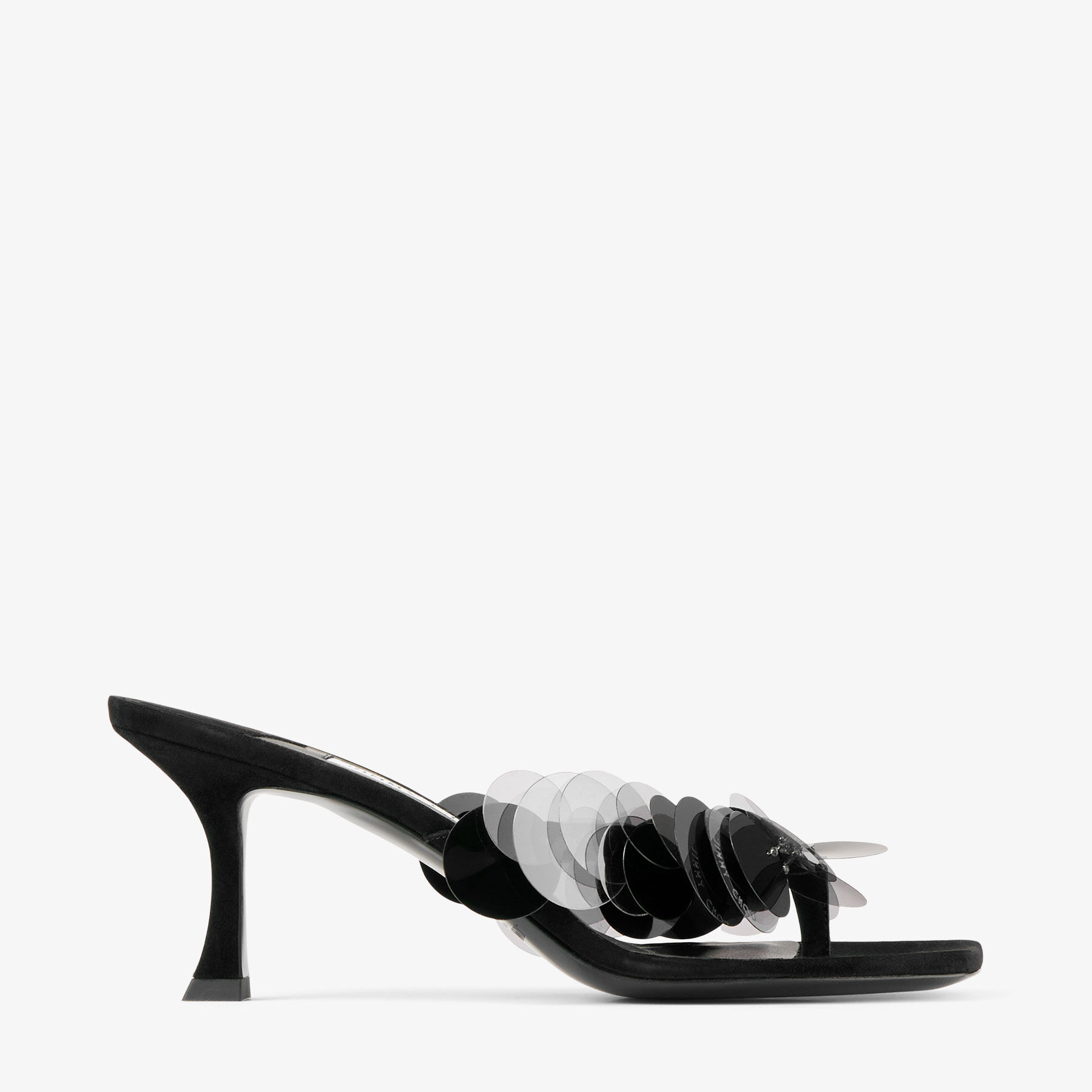 JIMMY CHOO Freja 70 スエード スパンコール サンダル Freja 70 | Black Suede Paillette Sandals | JIMMY CHOO