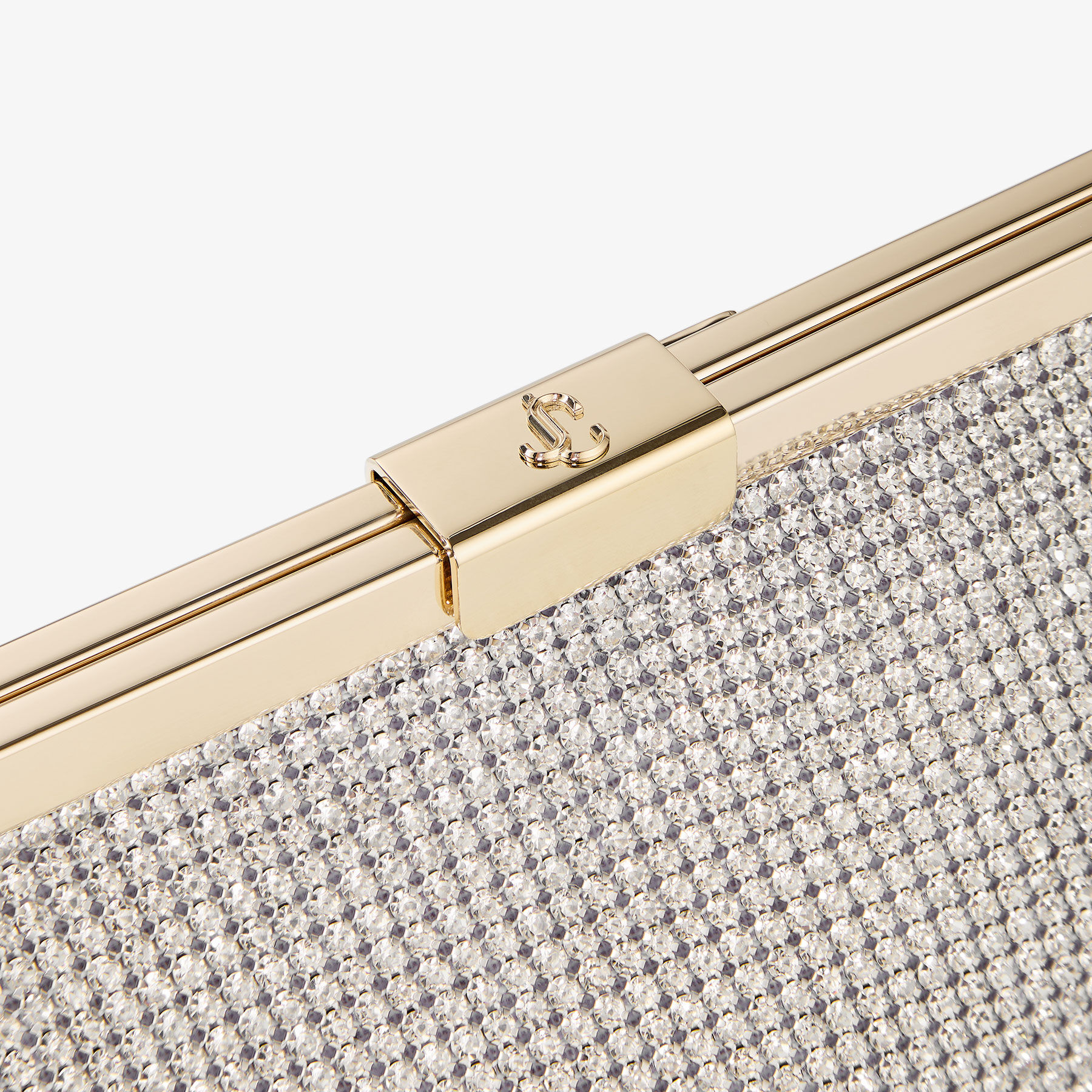 Ganache | Siver Crystal Mesh Clutch Bag | JIMMY CHOO