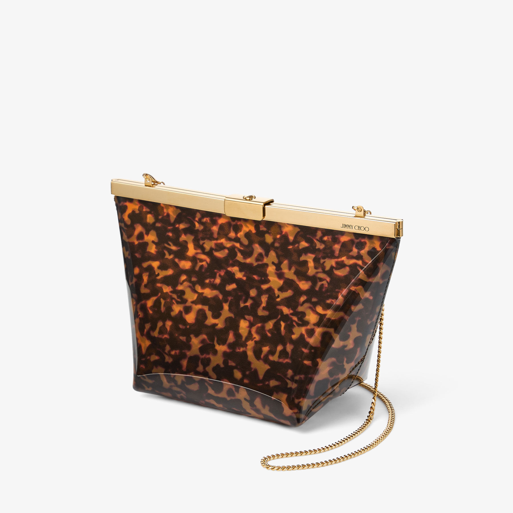 Ganache | Transparent Tortoisehell Clutch Bag | JIMMY CHOO