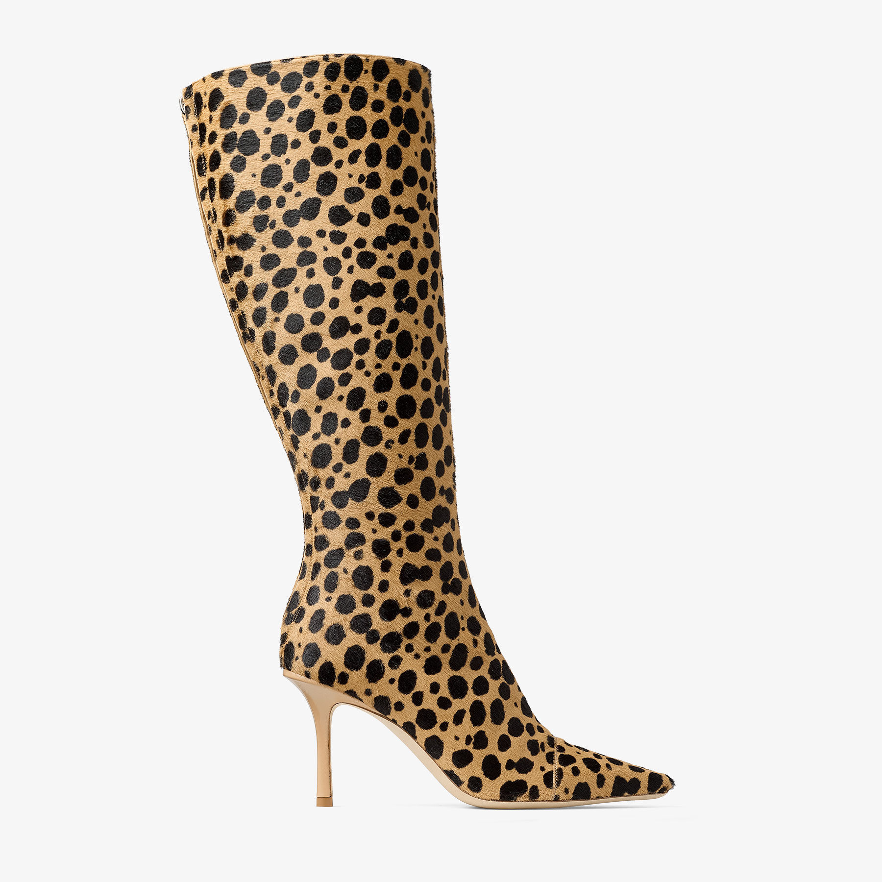 Gloria Knee High Boot 85 | Natural Cheetah Print Pony Leather Knee