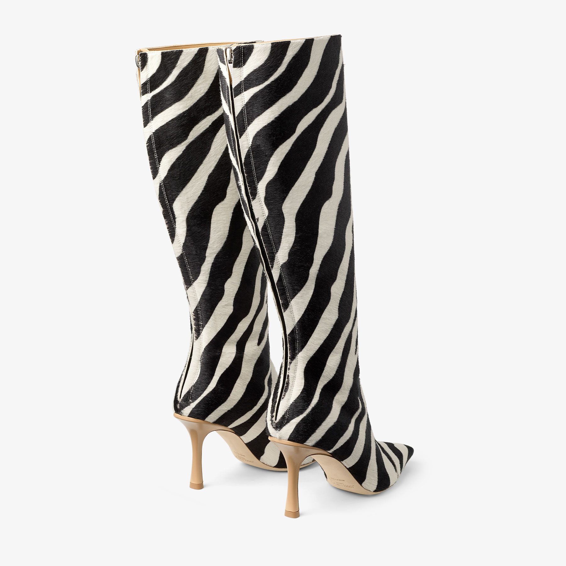 Gloria Knee Hight Boot 85 | Natural Zebra Print Pony Leather Knee Gloria Knee Hight Boot 85 | Natural Zebra Print Pony Leather Knee