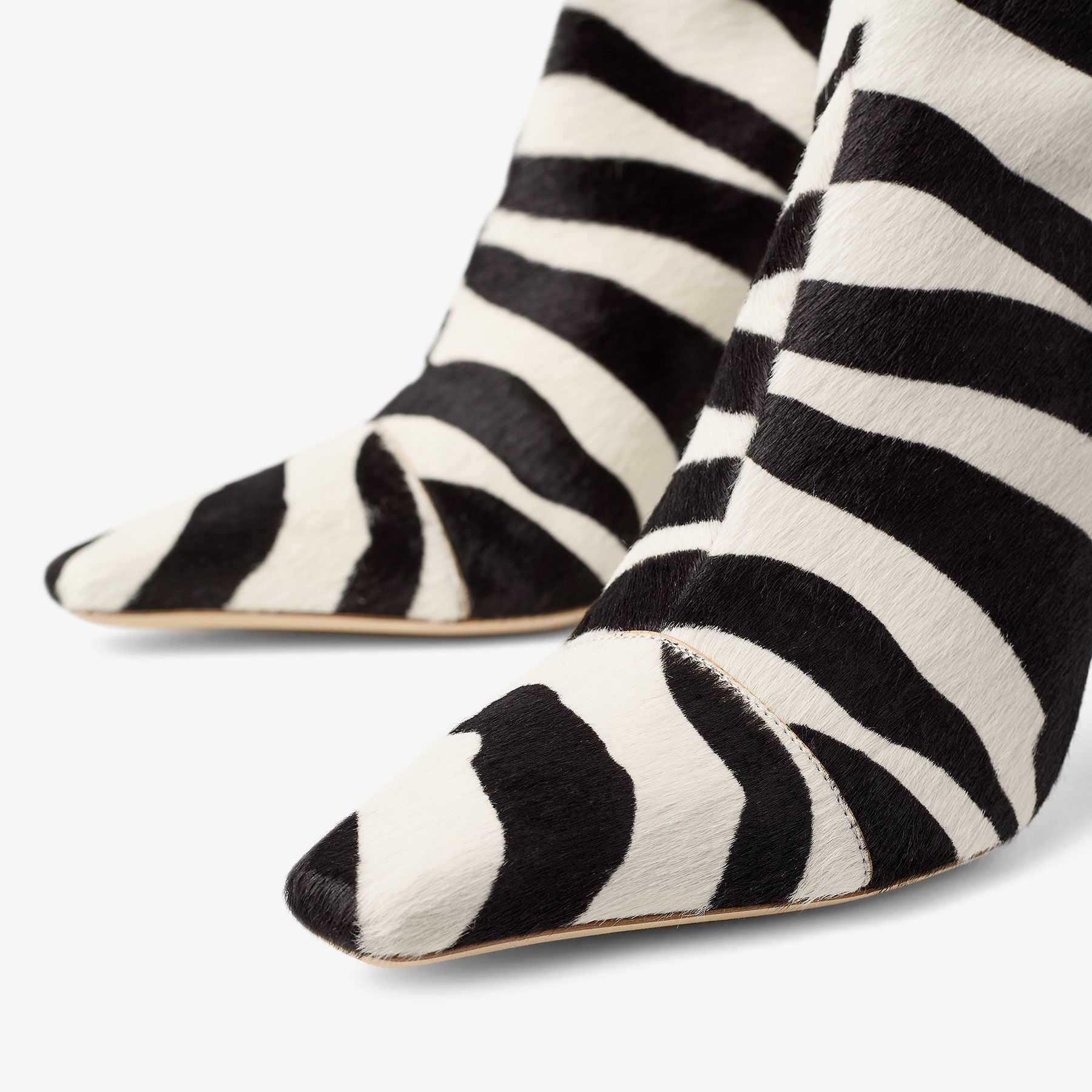 Gloria Knee Hight Boot 85 | Natural Zebra Print Pony Leather Knee