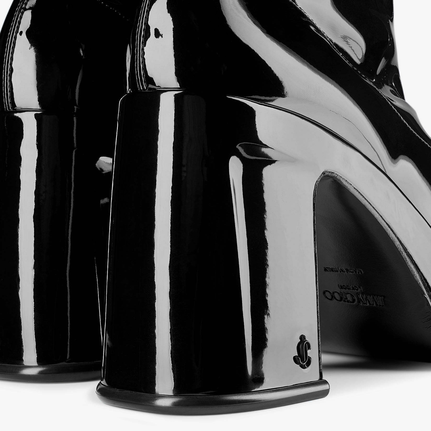 Hadi Ankle Boot 100 | Black Stretch Patent Fabric Ankle Boots