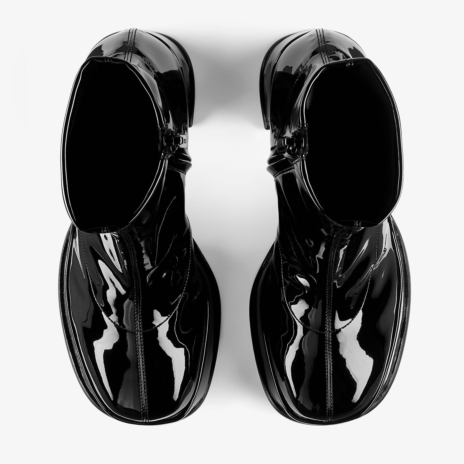Hadi Ankle Boot 100 | Black Stretch Patent Fabric Ankle Boots