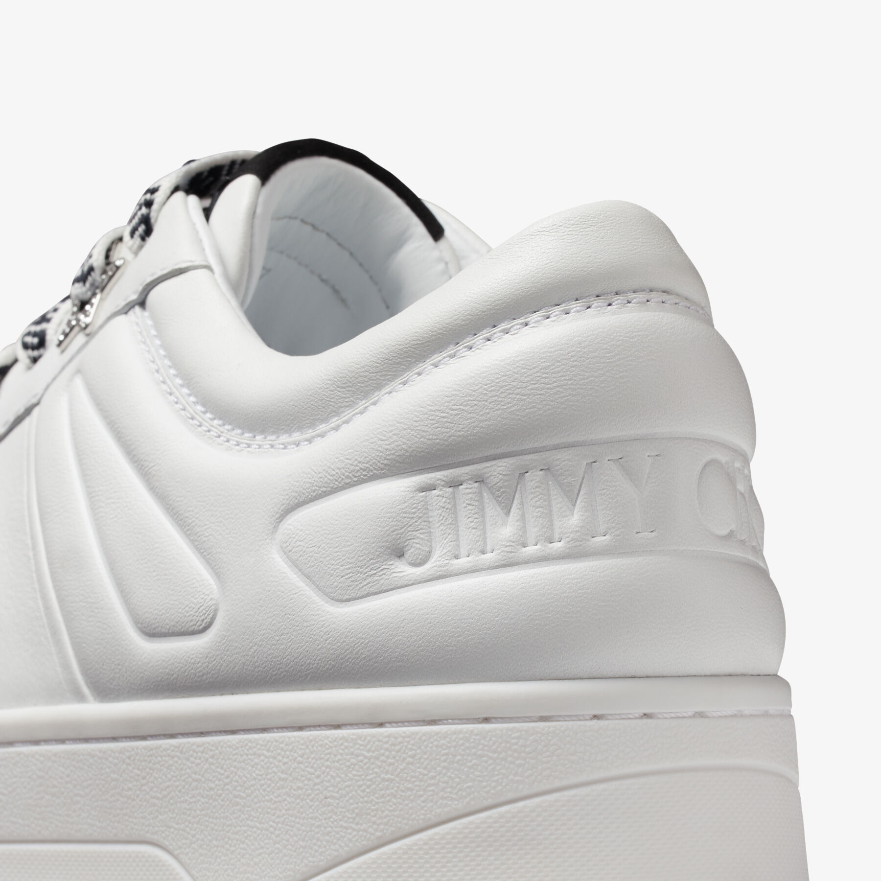 White Calf Leather Lace Up Trainers|HAWAII F |Cruise '20