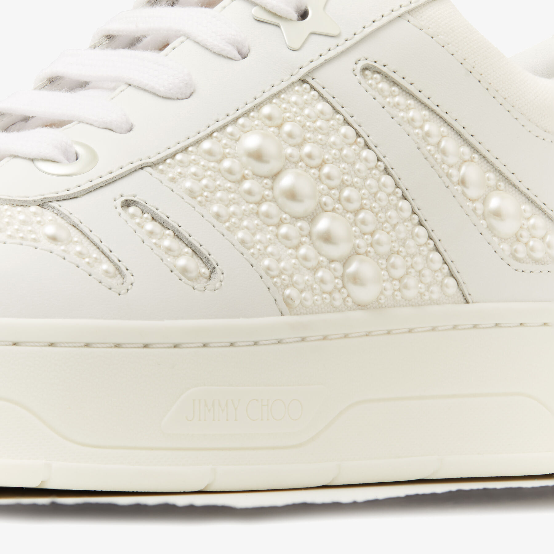 【JIMMY CHOO】Florent/F - Calf Leather - White★関税送料込み FLORENT/F | White Leather Trainers | Autumn Collection