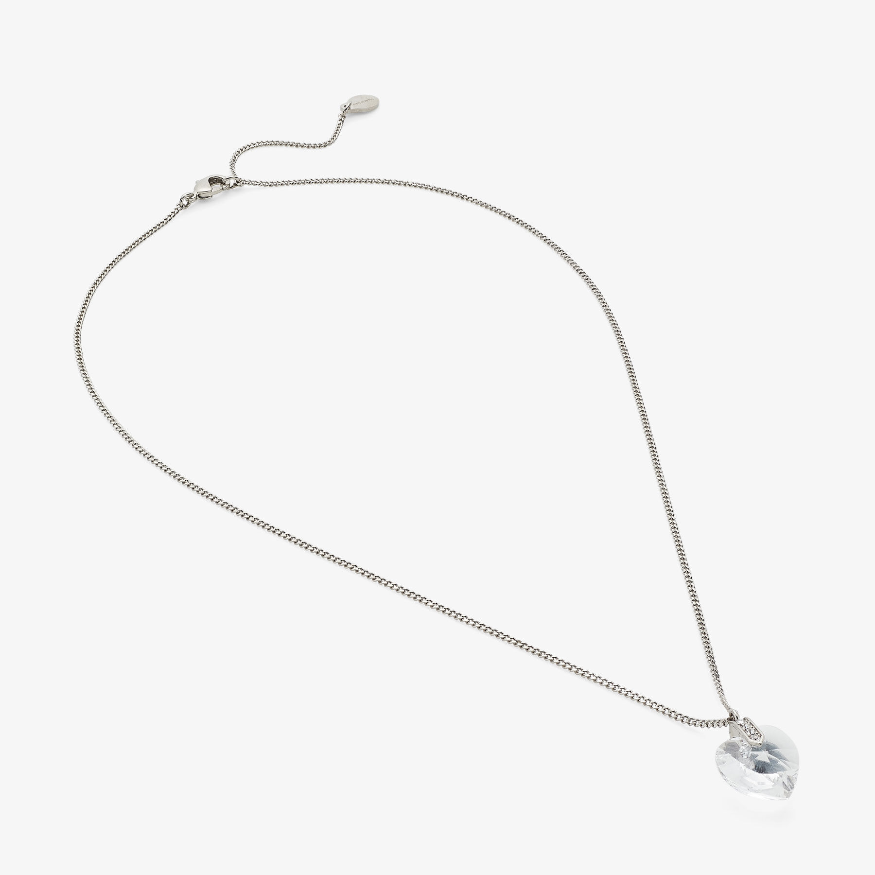 Heart Necklace | Silver-Finish Heart Necklace with Crystals