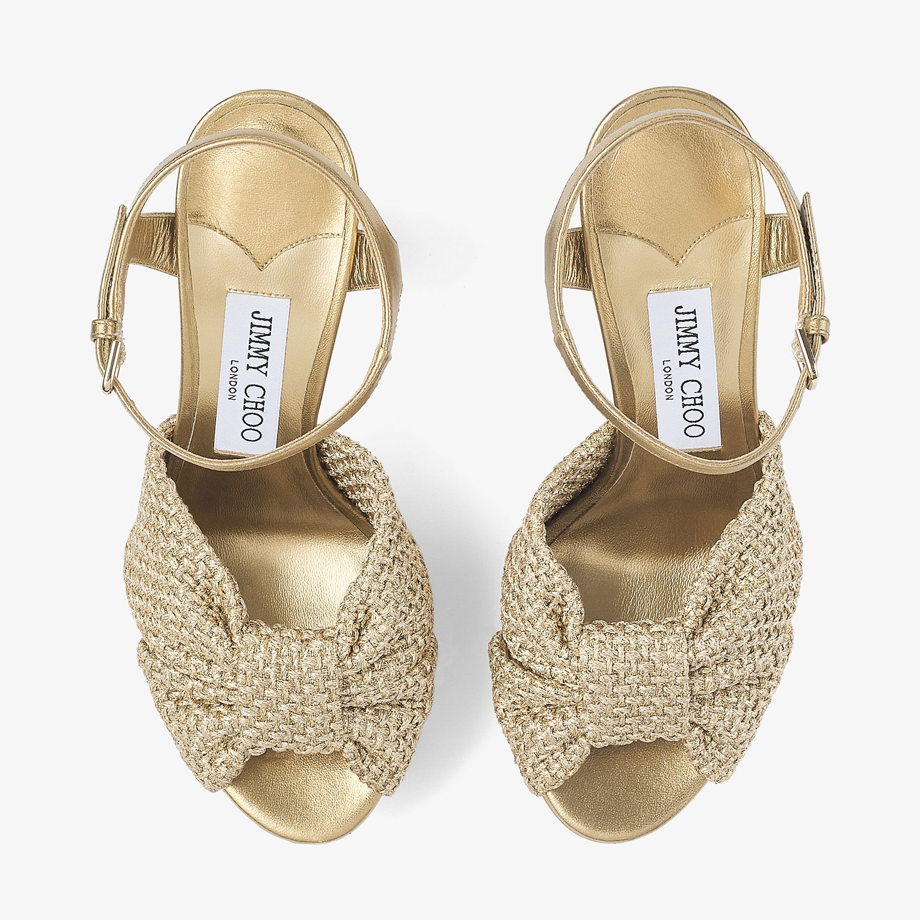 Heloise 120 | Gold Metallic Nappa Leather Platform Sandals