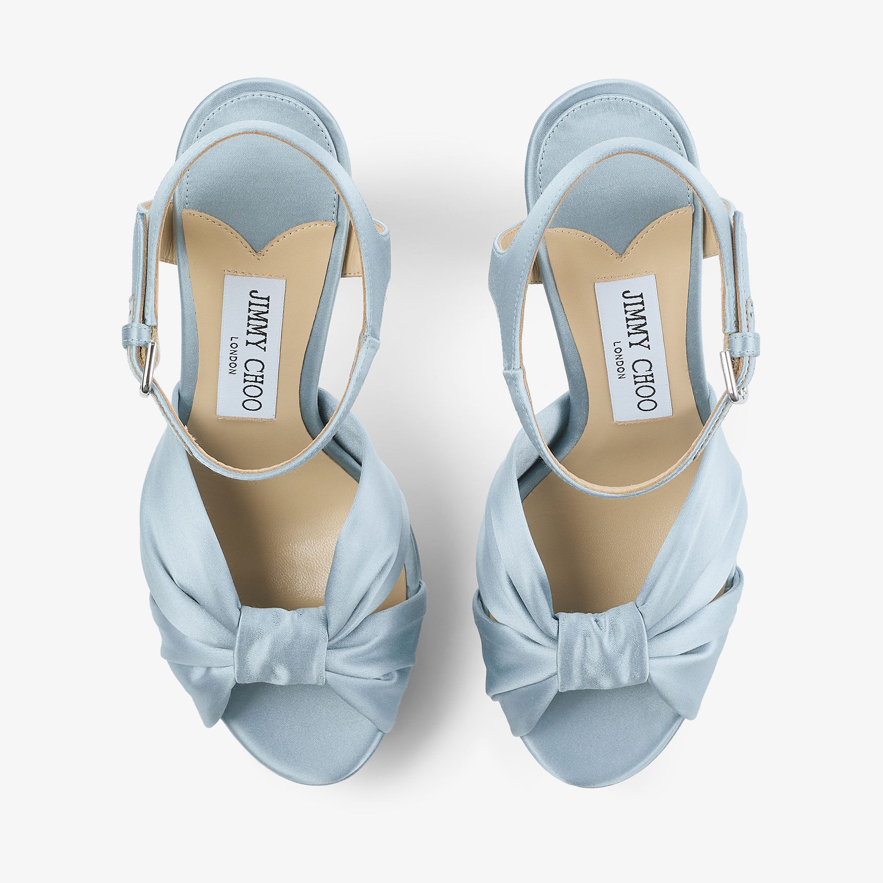 未使用　JIMMY CHOO 水色 ポインテッドトゥ ミュール 37.5 Liss 35 | Riviera Blue Mix Soft Glove Leather and Flecked Canvas