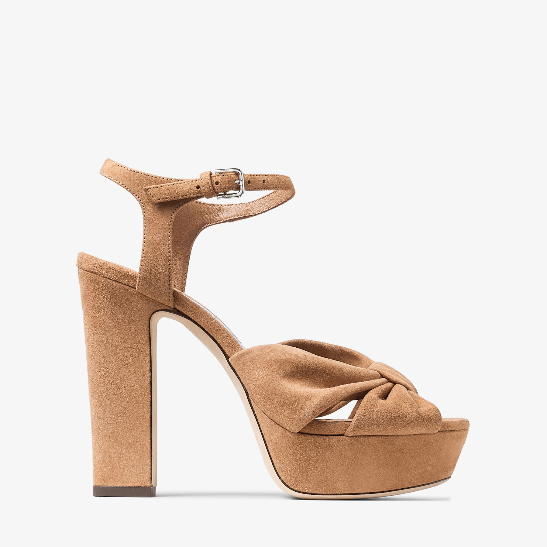 Heloise 120 | Toffee Suede Platform Sandals | JIMMY CHOO