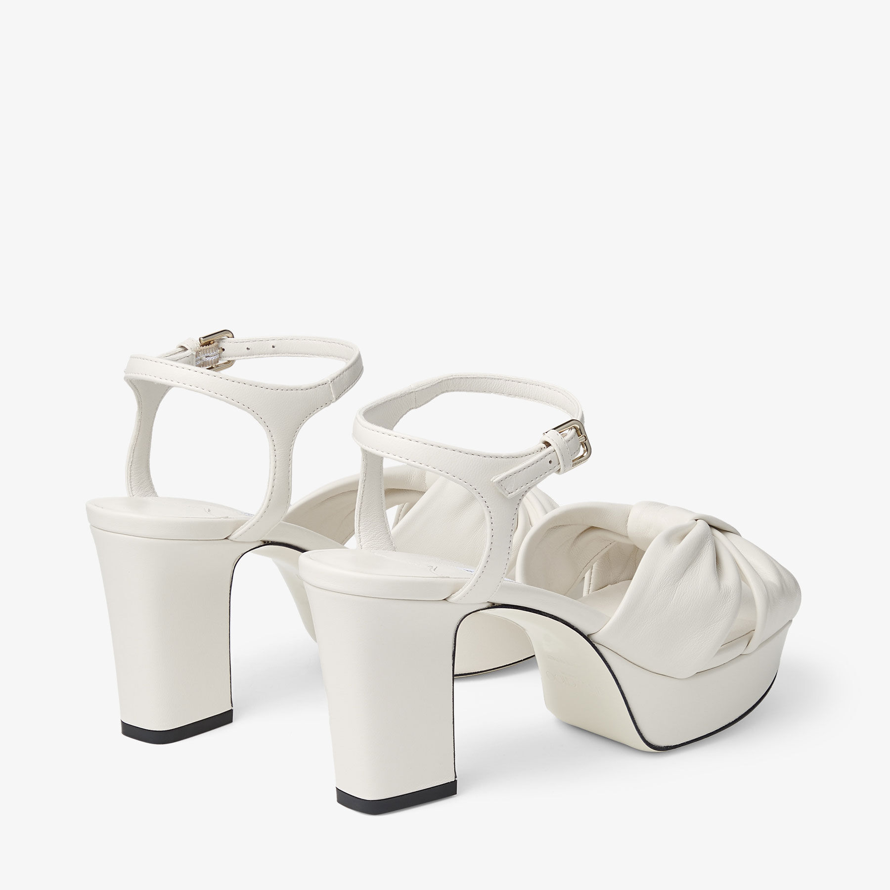 Heloise 80 | Latte Nappa Leather Platform Sandals | JIMMY CHOO US