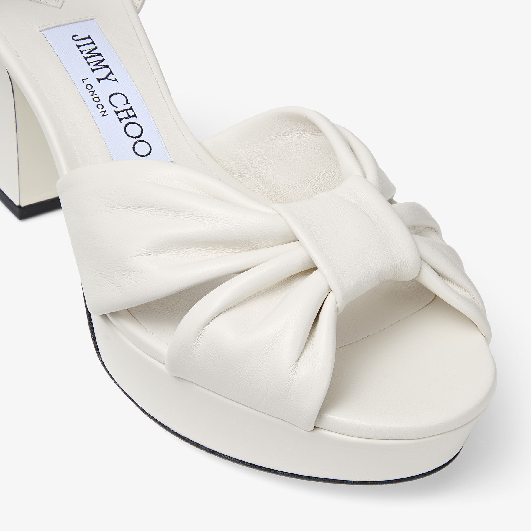 Heloise 80 | Latte Nappa Leather Platform Sandals | JIMMY CHOO US
