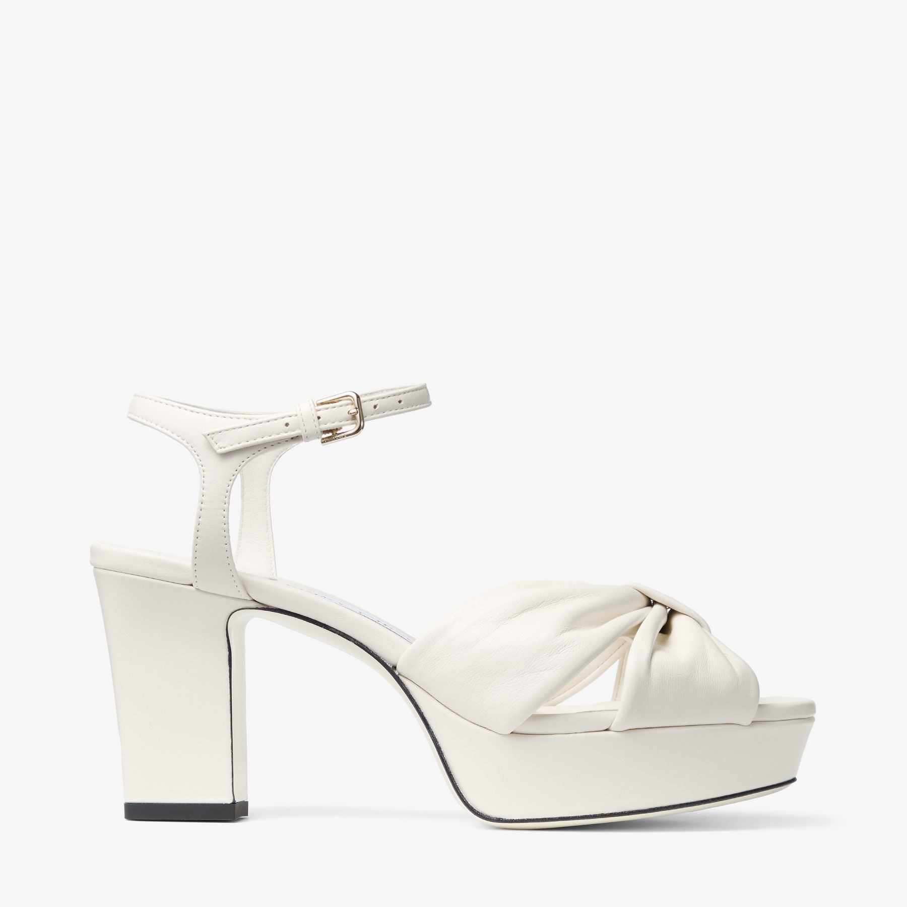 Heloise 80 | Latte Nappa Leather Platform Sandals | JIMMY CHOO US