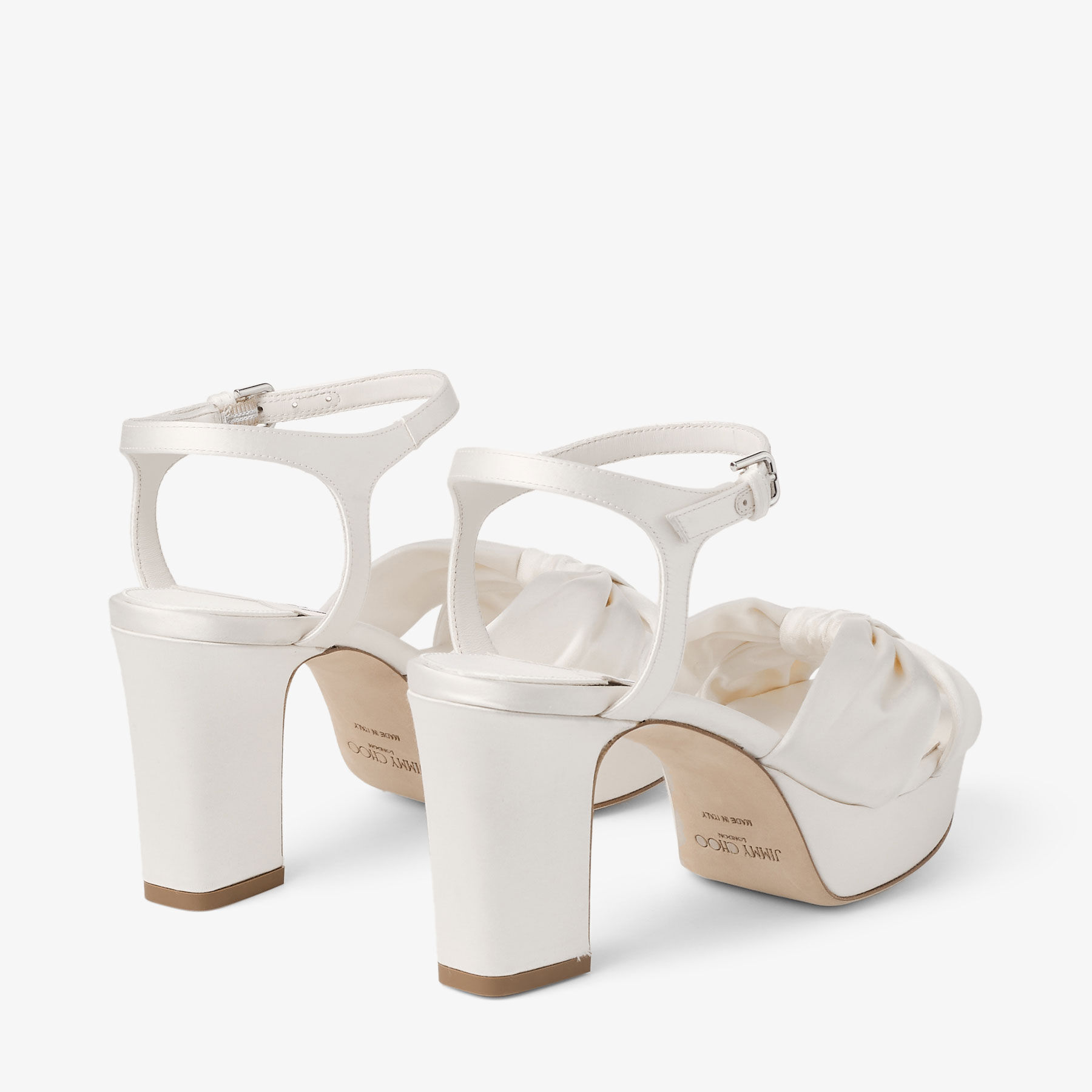 Heloise 80 | Ivory Satin Sandals | JIMMY CHOO