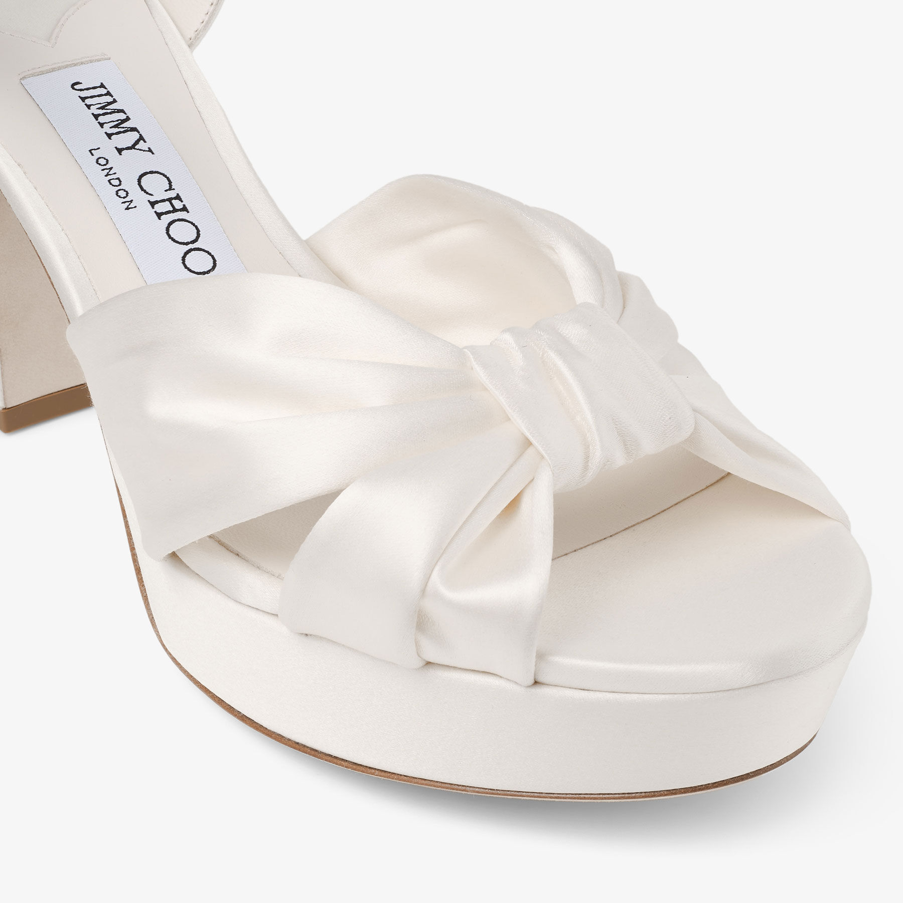 Heloise 80 | Ivory Satin Sandals | JIMMY CHOO