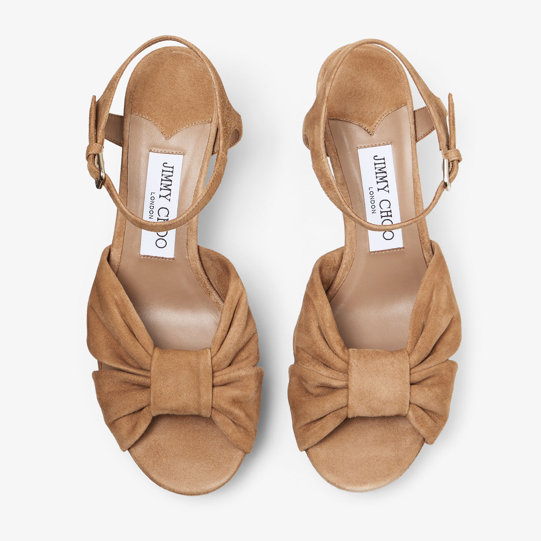 Heloise 80 | Biscuit Suede Platform Sandals | JIMMY CHOO