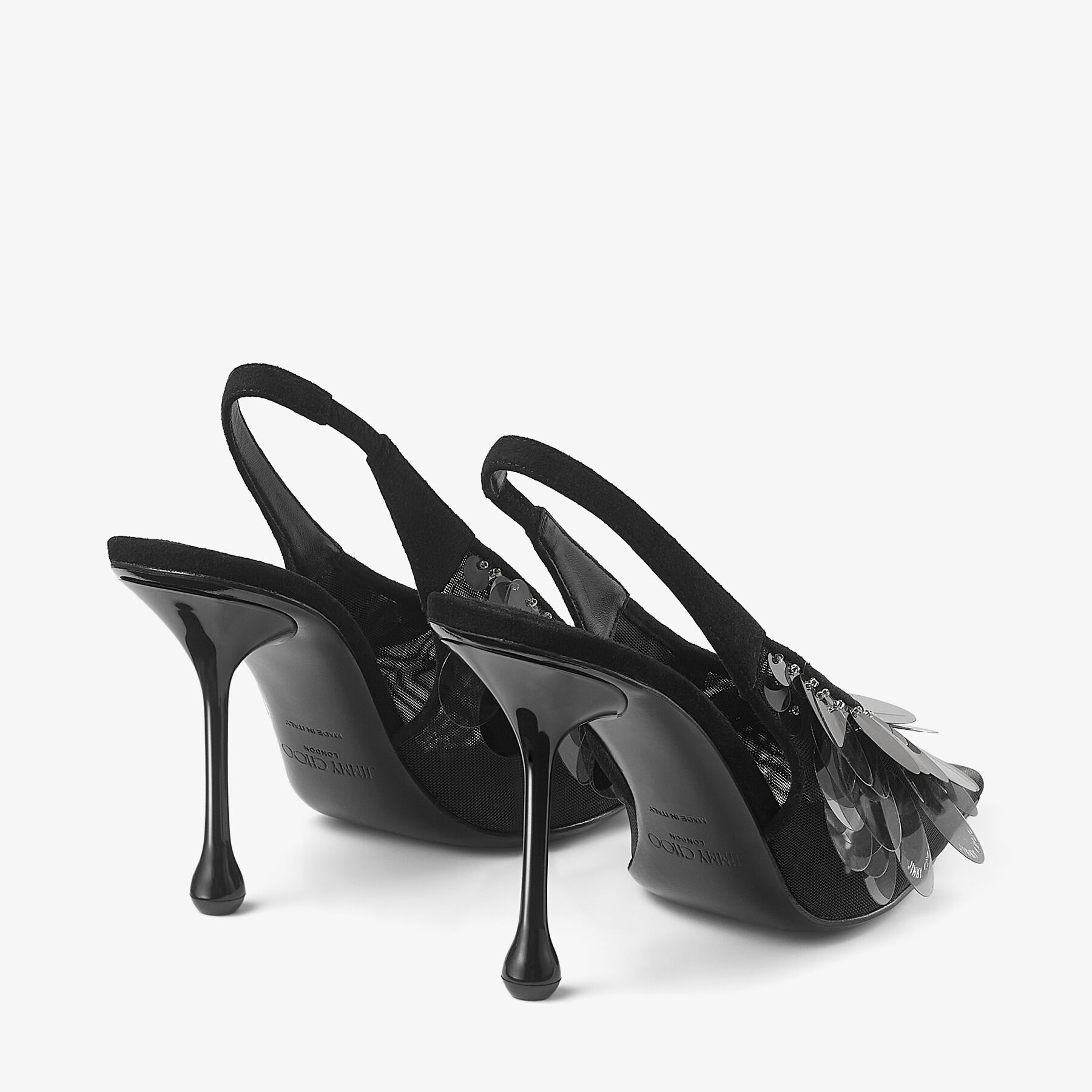 Isa 95 | Black Mesh Pailette Pumps | JIMMY CHOO
