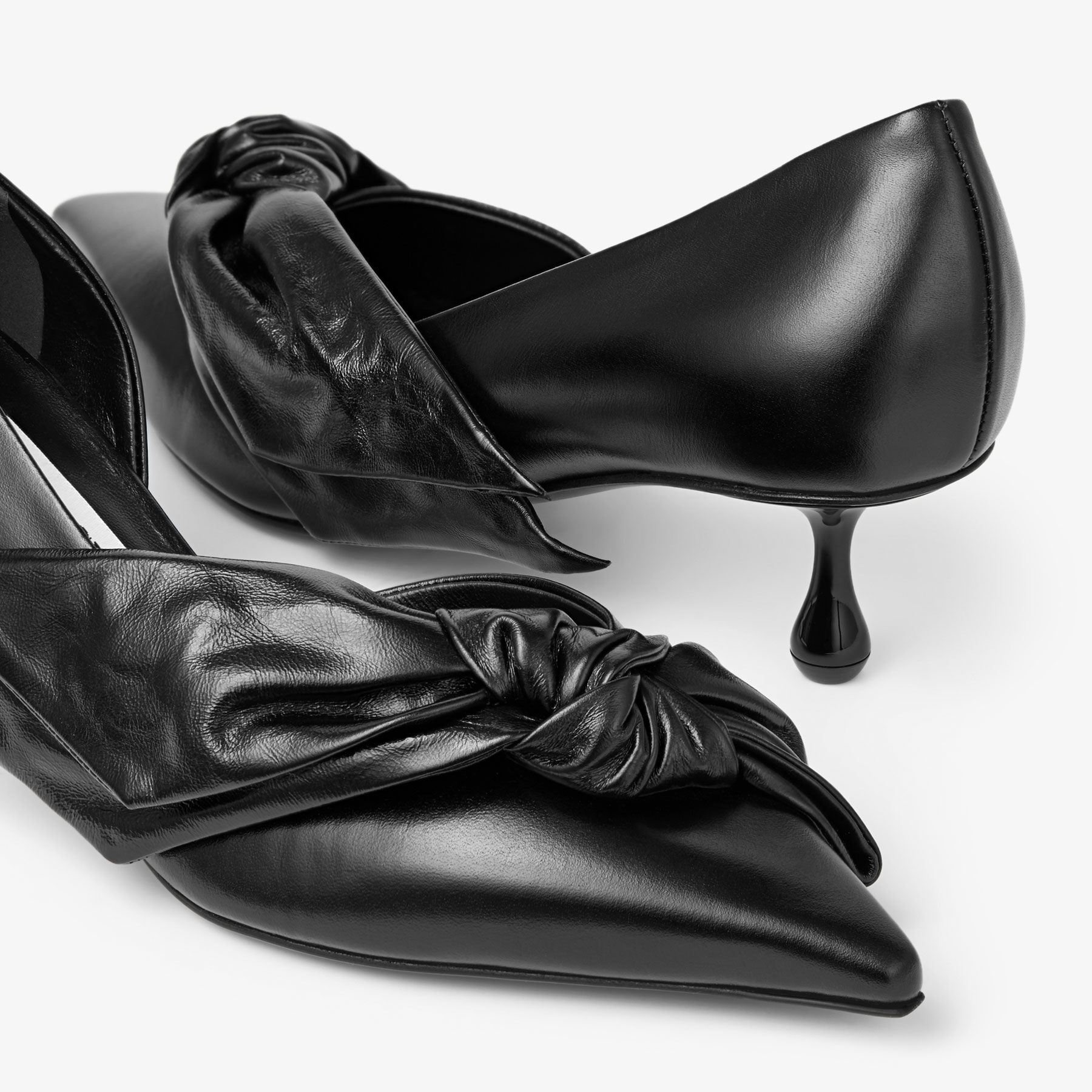 Issy Pump 50 | Black Leather Pumps with Oversized Bow | JIMMY CHOO