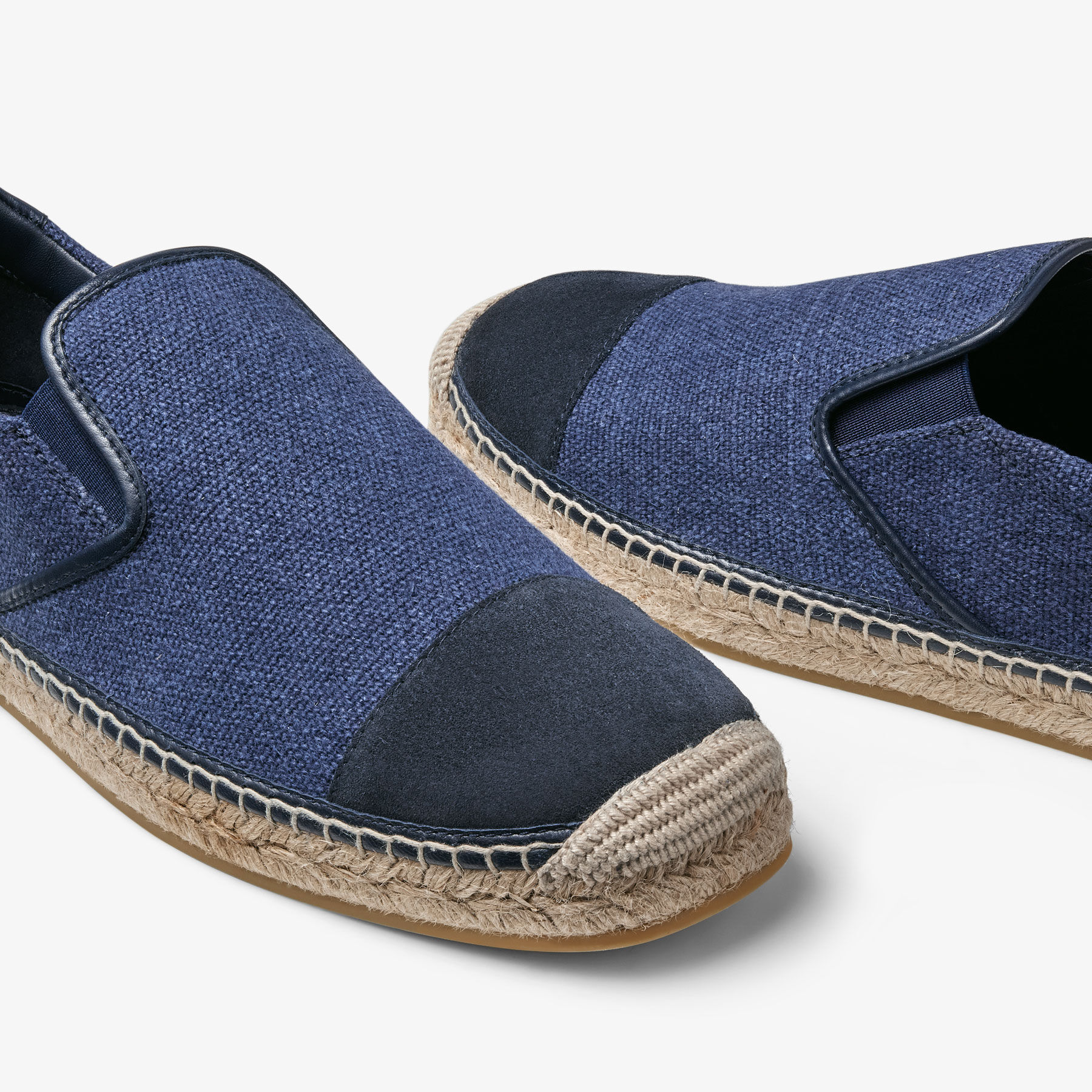 Ivan Espadrille | Navy Mix Suede Shoe | JIMMY CHOO