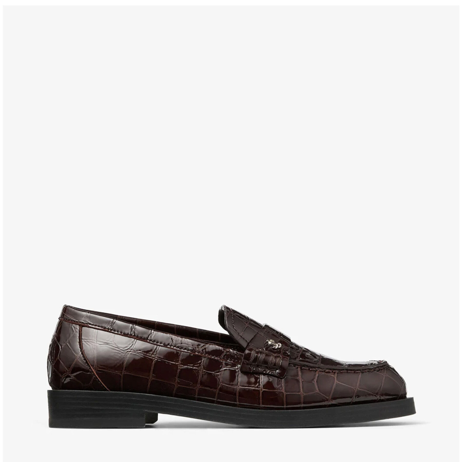 Ivy Loafer | Sambuco Shiny Croc Embossed Leather Loafers | JIMMY CHOO