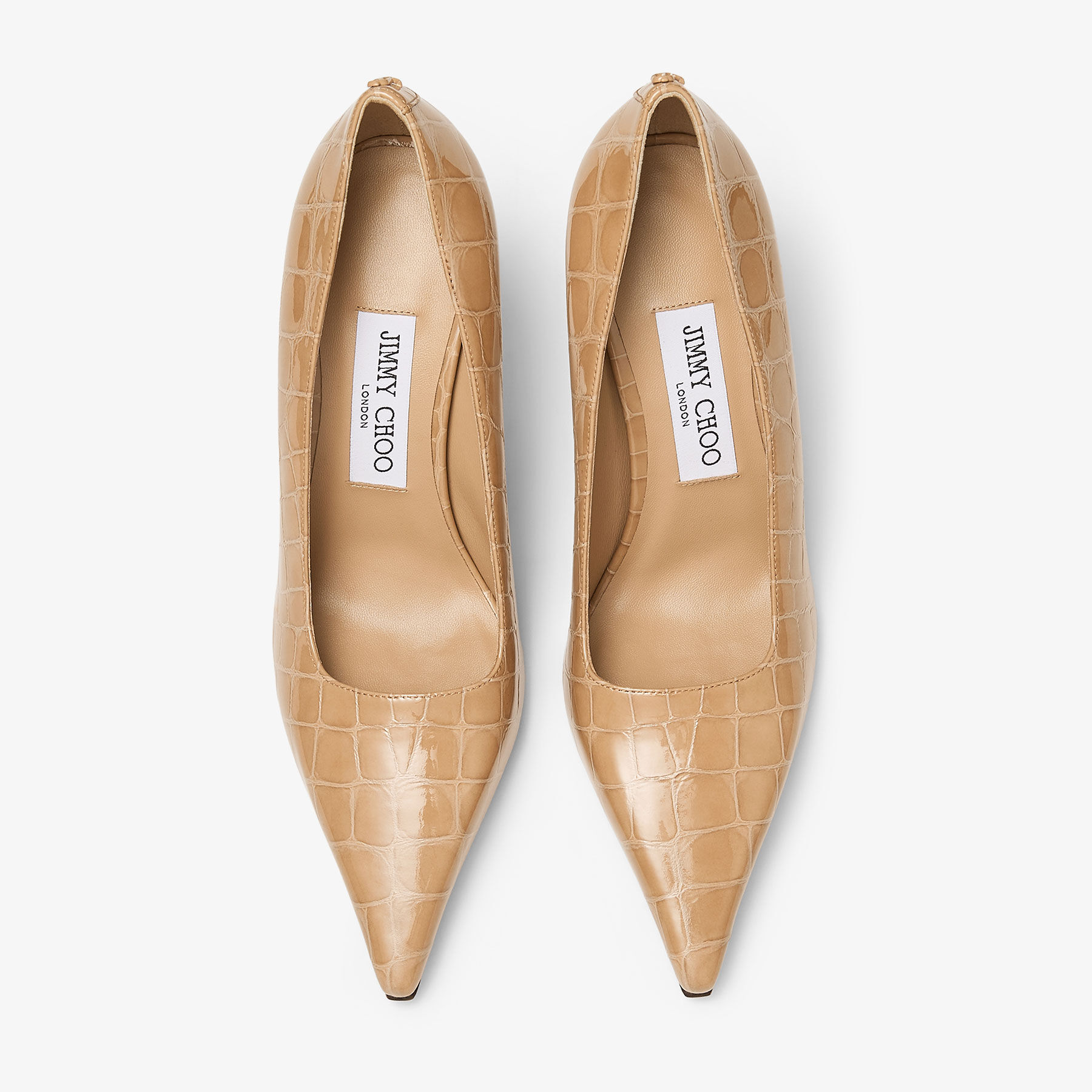 Ixia 80 | Chai Shiny Croc Embossed Leather Pumps | JIMMY CHOO