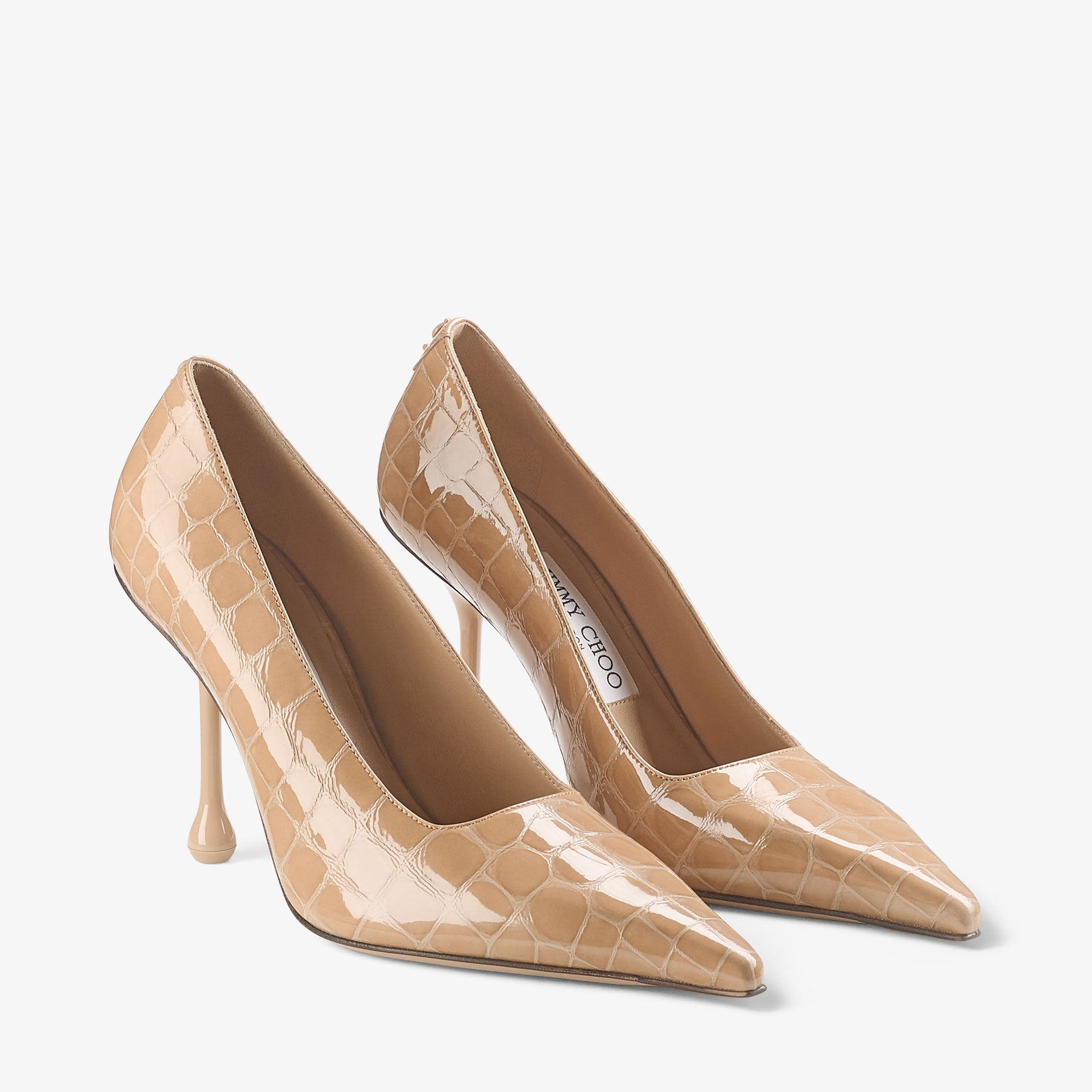 Ixia 95 | Chai Shiny Croc Embossed Leather Pumps | JIMMY CHOO