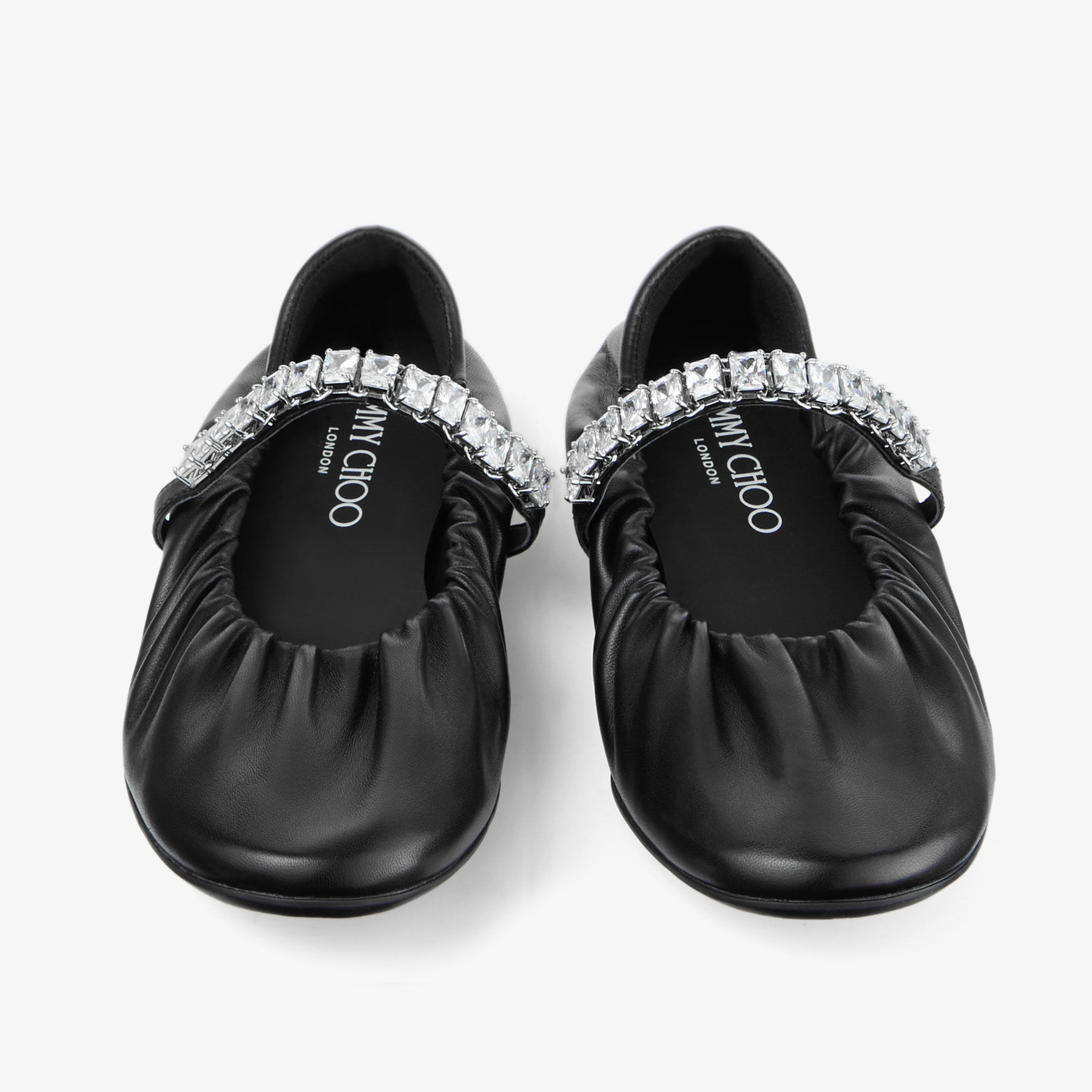 Jade Ballerina | Black Soft Nappa Leather Ballerina Flats with