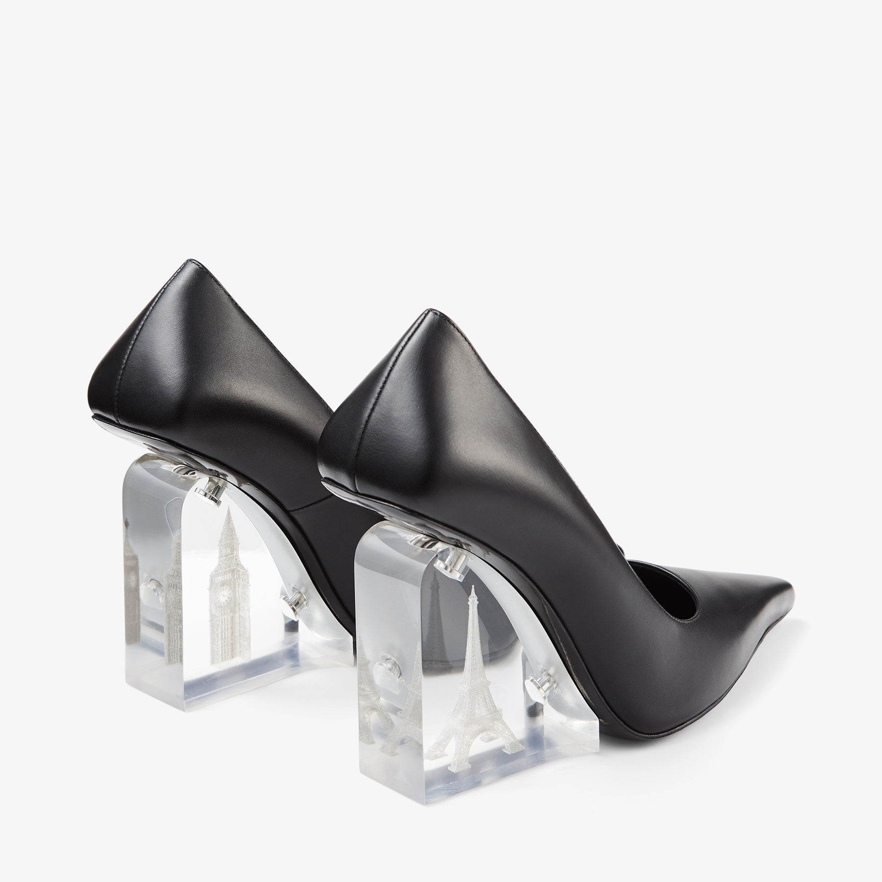 【返品?交換対象商品】 JIMMY CHOO / JEAN PAUL GAULTIER WEDGE | Black Calf Leather 靴