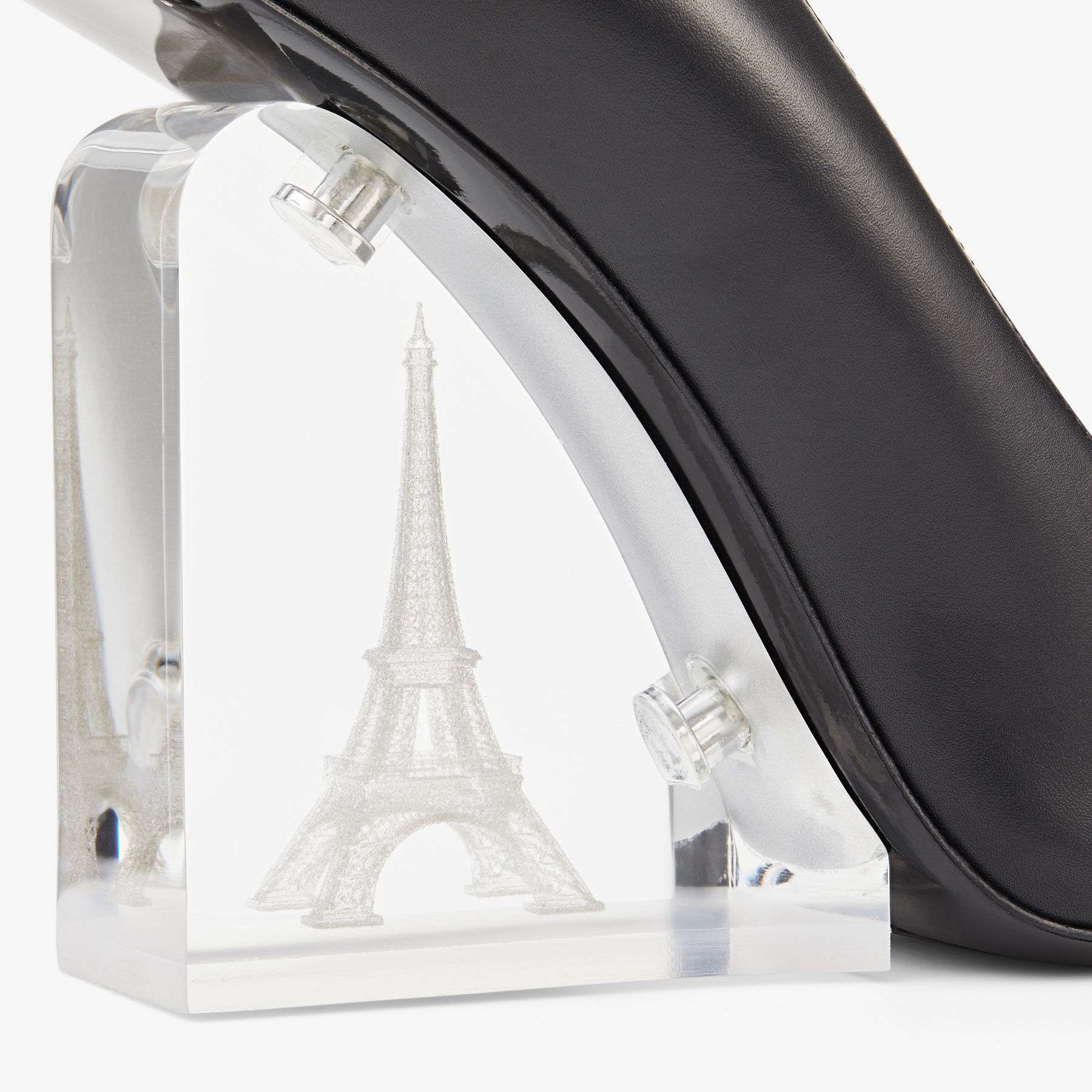 JIMMY CHOO / JEAN PAUL GAULTIER WEDGE | Black Calf Leather