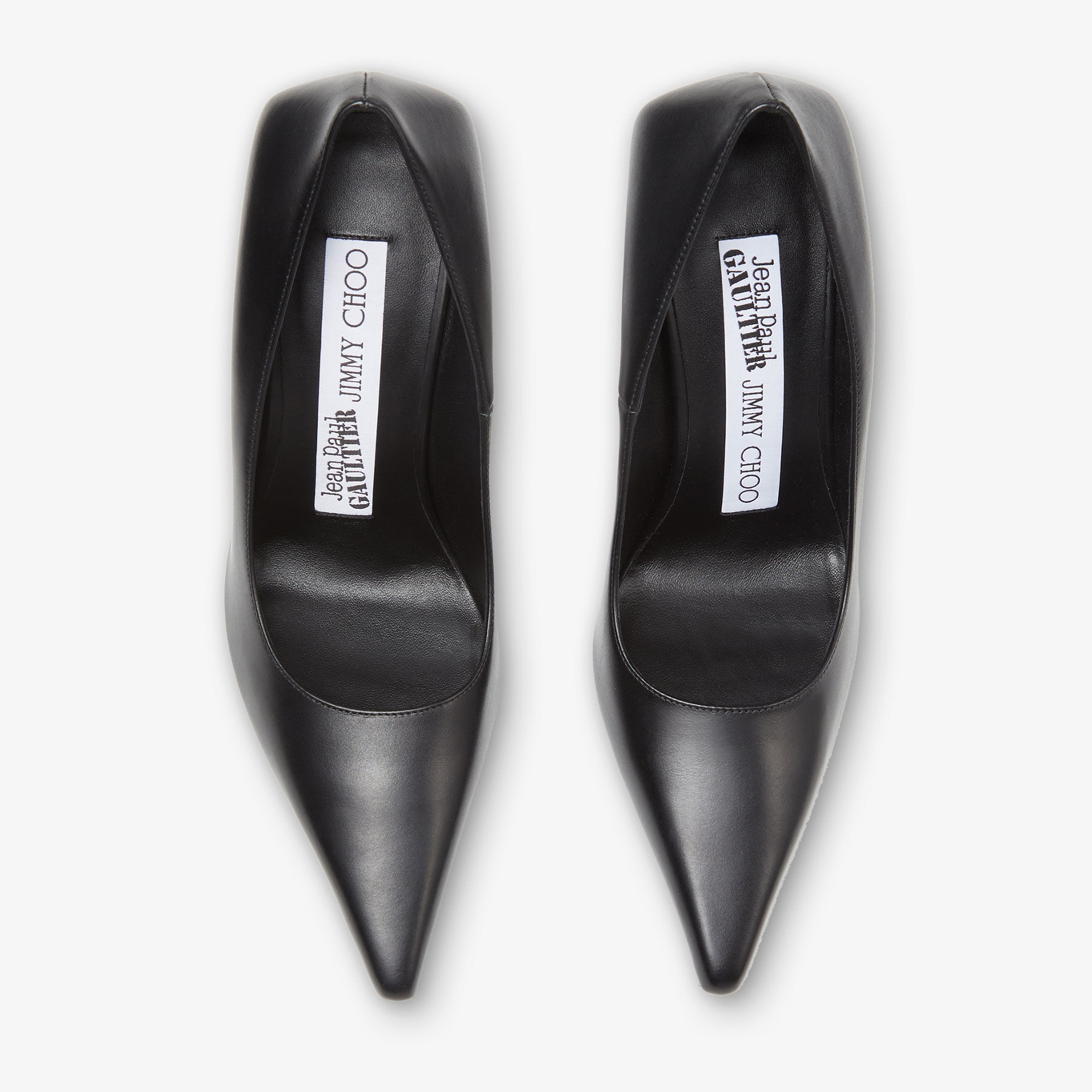 JIMMY CHOO / JEAN PAUL GAULTIER WEDGE | Black Calf Leather