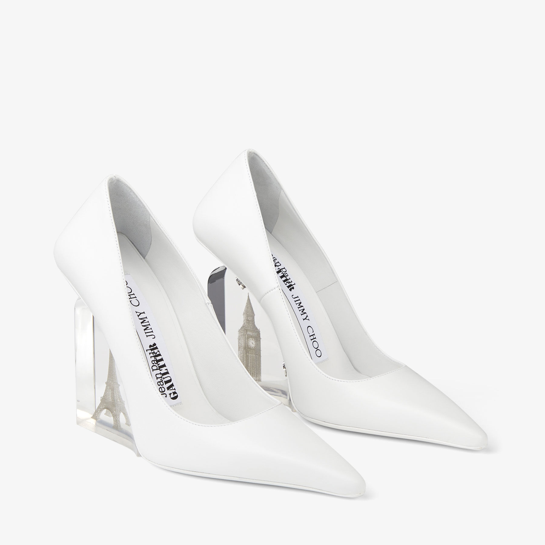 JIMMY CHOO/ JEAN PAUL GAULTIER WEDGE | Optical White Calf