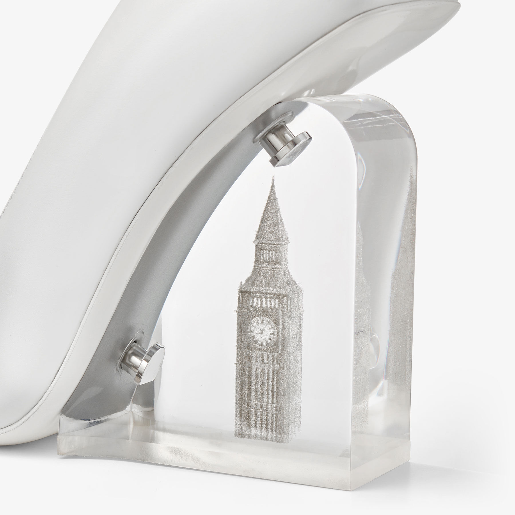 JIMMY CHOO/ JEAN PAUL GAULTIER WEDGE | Optical White Calf