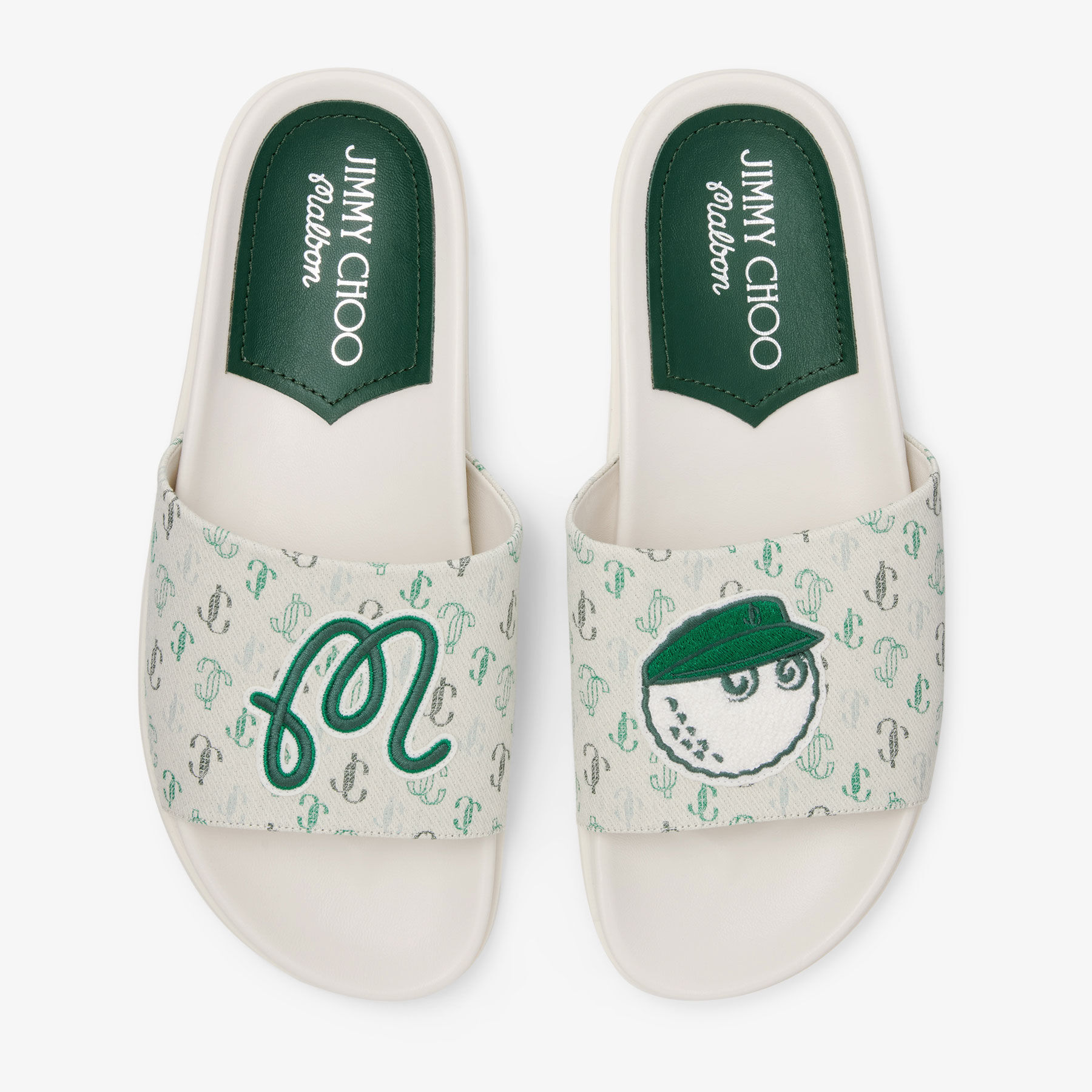 【MALBON GOLF】 JIMMY CHOO/MALBON 2.0 Slide M / 追跡付 Jimmy Choo / Malbon 2.0 Slide M |Monogram Embroidered