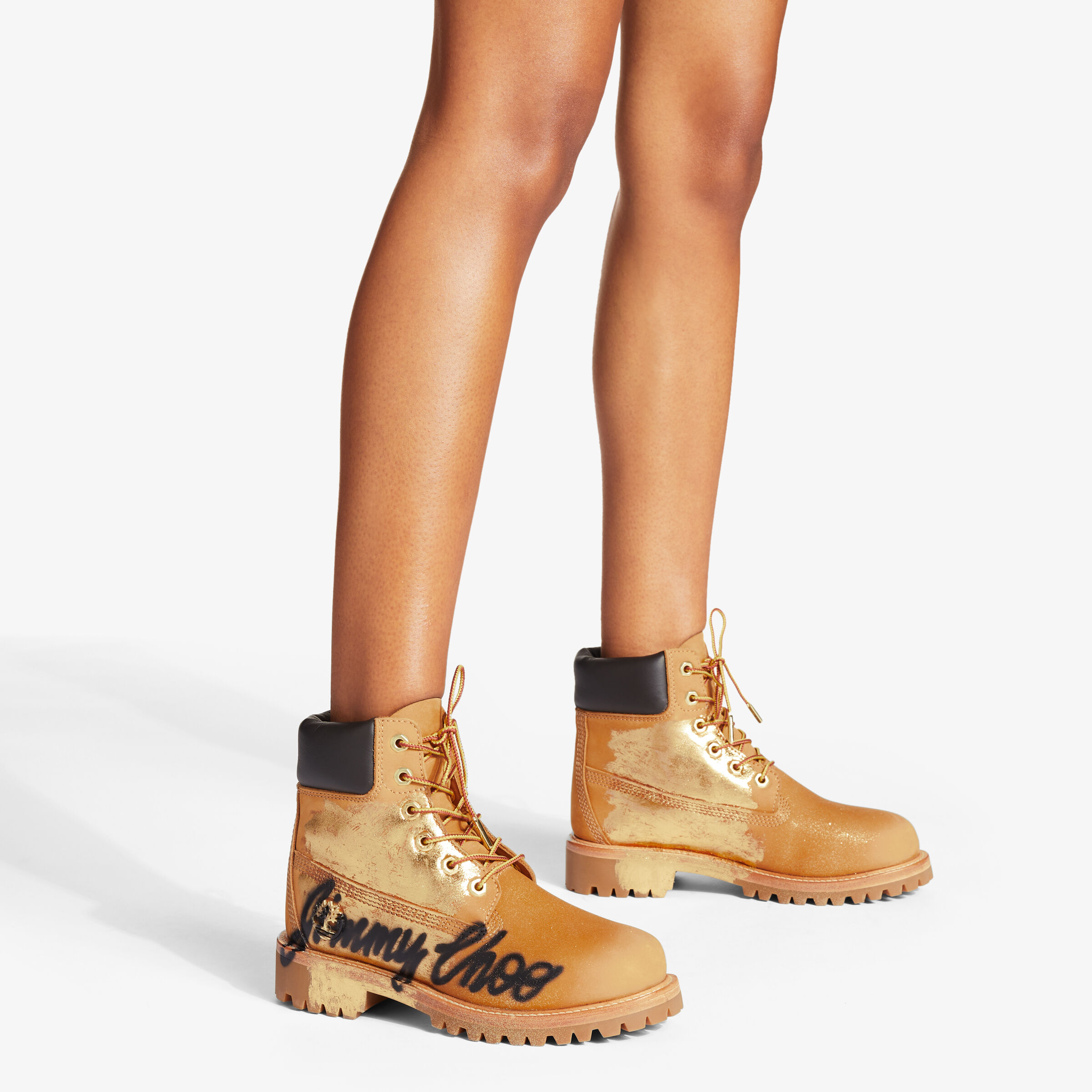 Wheat Timberland Nubuck Ankle Boots with Jimmy Choo Graffiti
