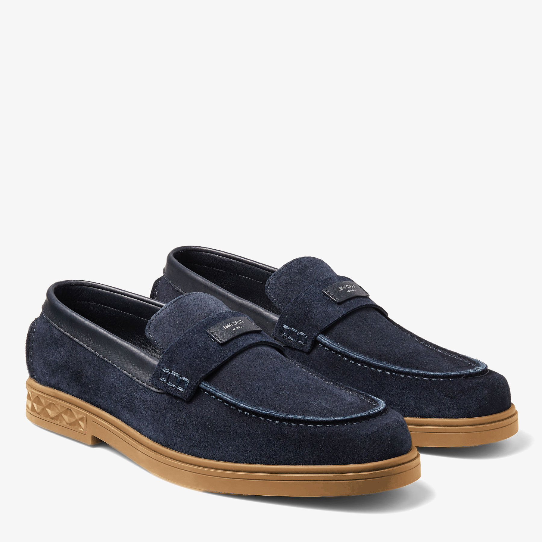 JIMMY CHOO ネイビー フラットスエード シューズ 36 JOSH DRIVER | Navy Reverse Suede Driver Shoes | Autumn Collection