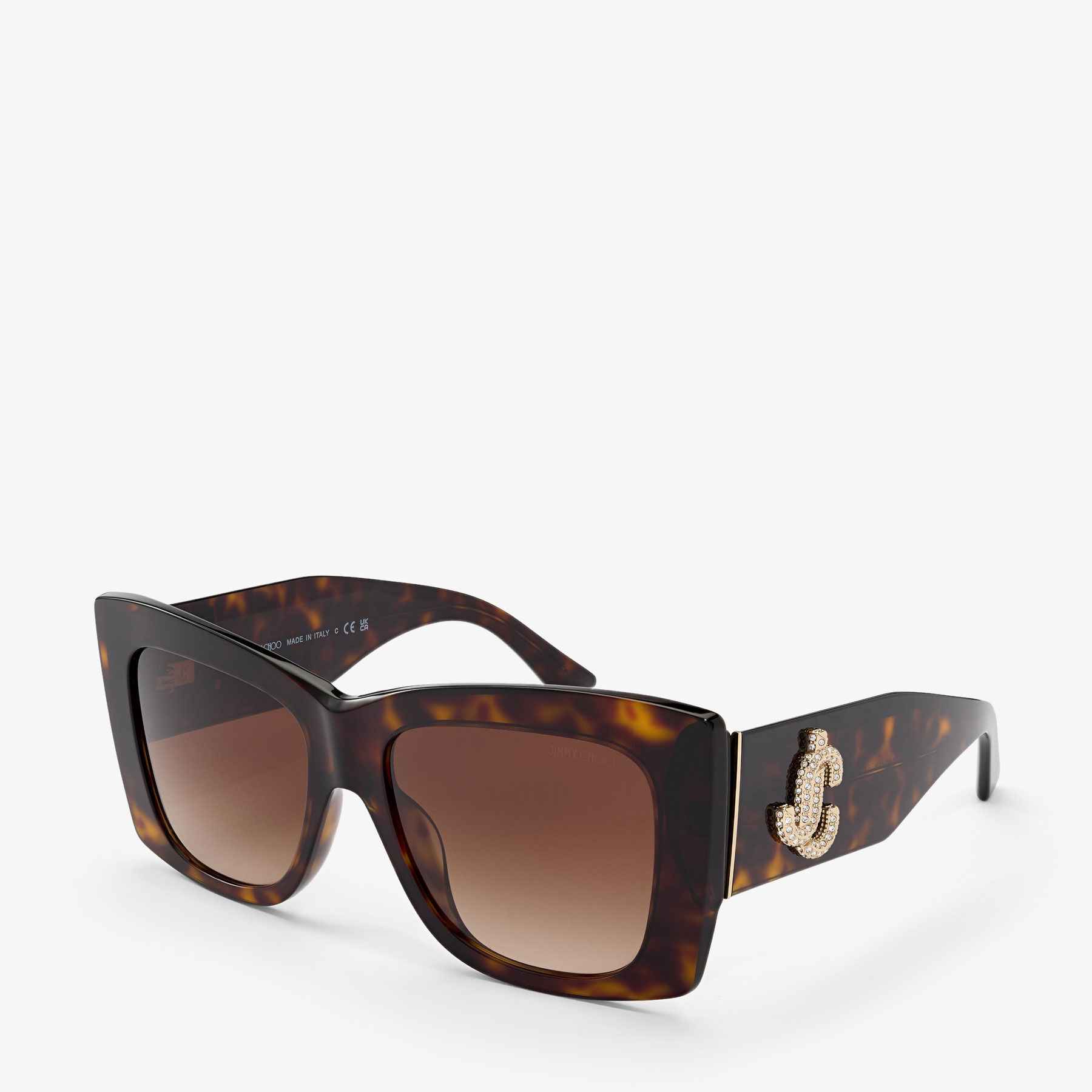 Juliana | Brown Havana Square Sunglasses | JIMMY CHOO