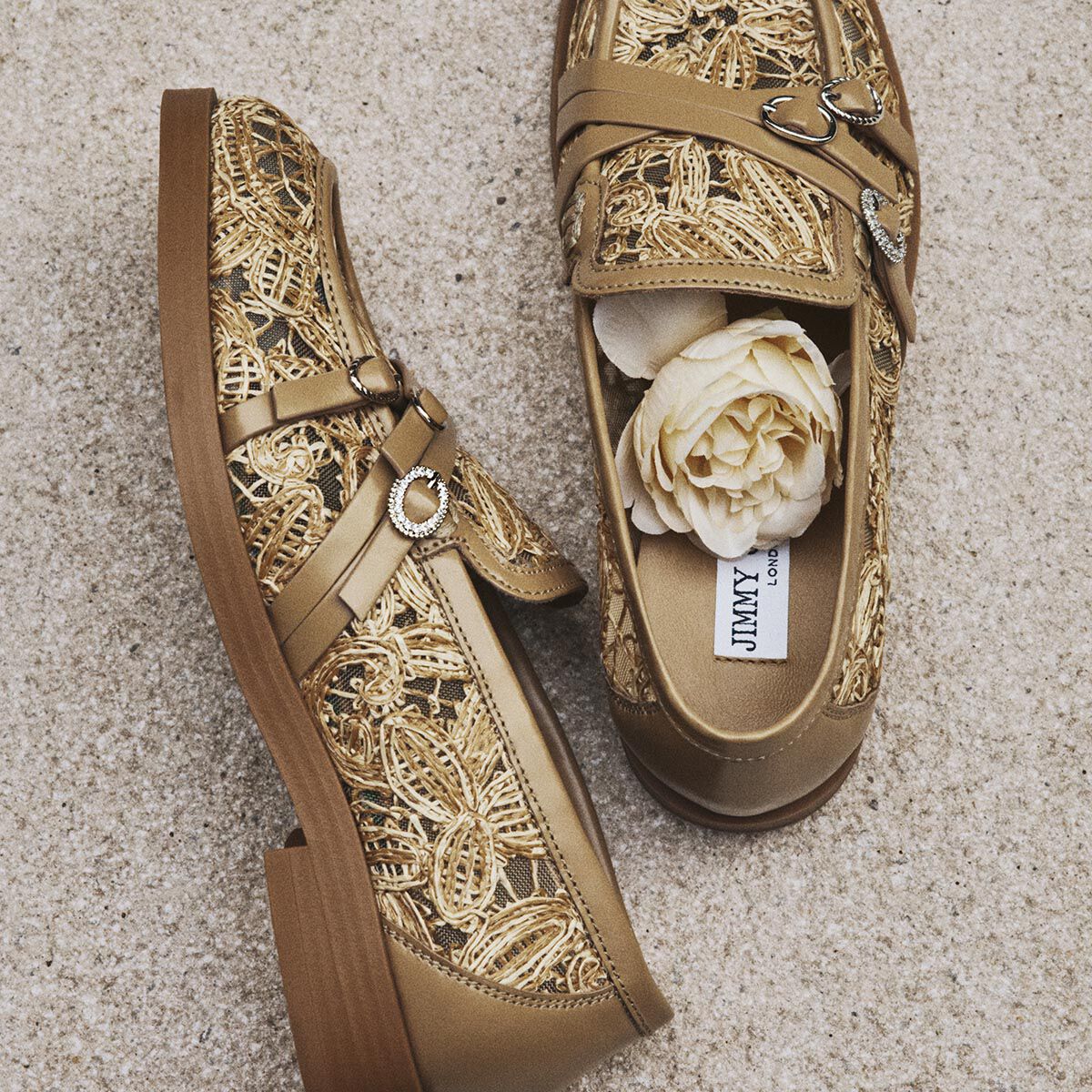 Kalia Loafer | Natural Flower Woven Raffia and Calf Leather