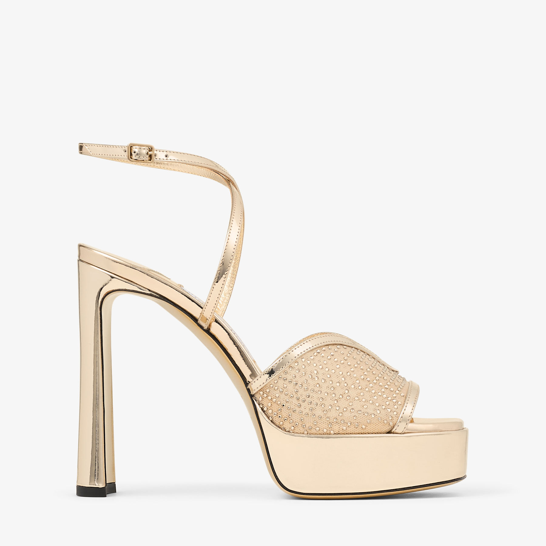 Karli Platform 125 | Gold Illusion Crystal Mesh and Liquid Metal