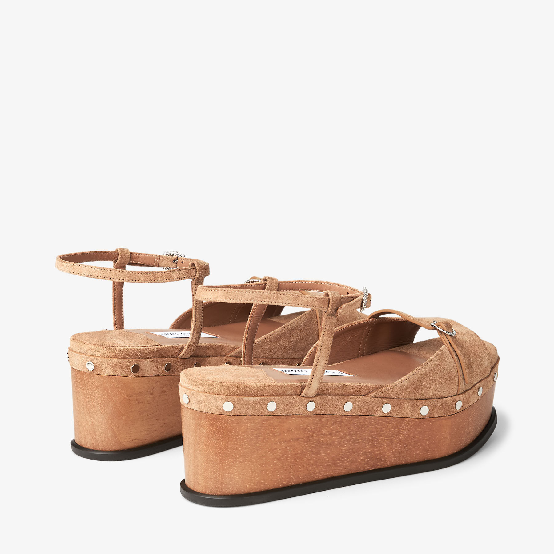 Kata 60 | Toffee Velvet Suede Sandal Wedges | JIMMY CHOO