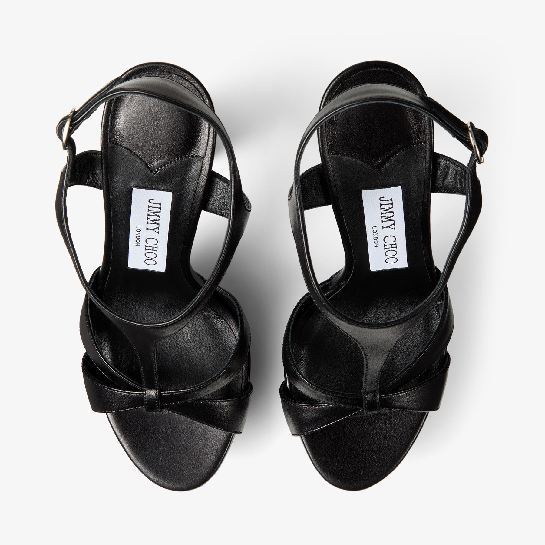 Kesia 120 | Black Nappa Leather Sandals | JIMMY CHOO