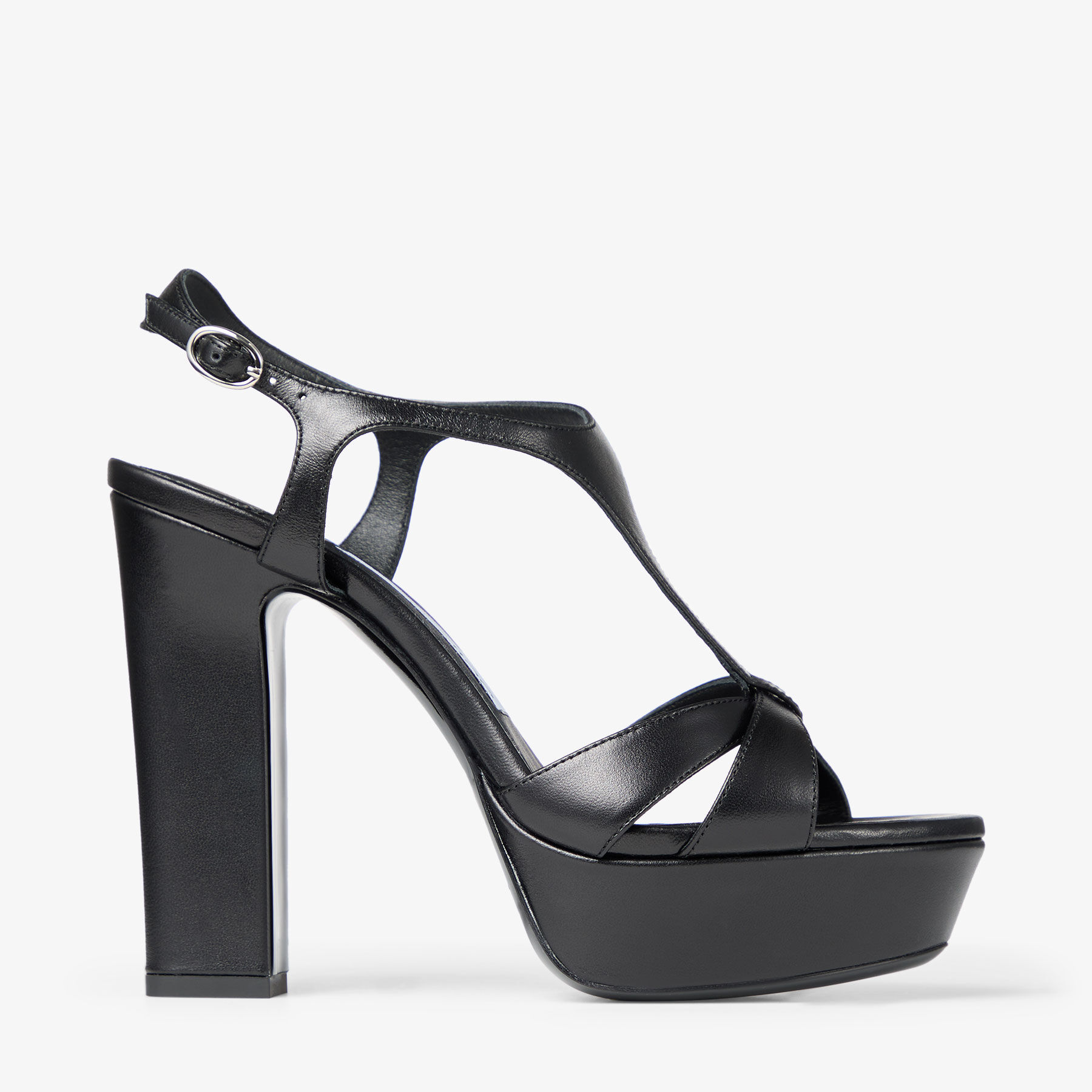 Kesia 120 | Black Nappa Leather Sandals | JIMMY CHOO