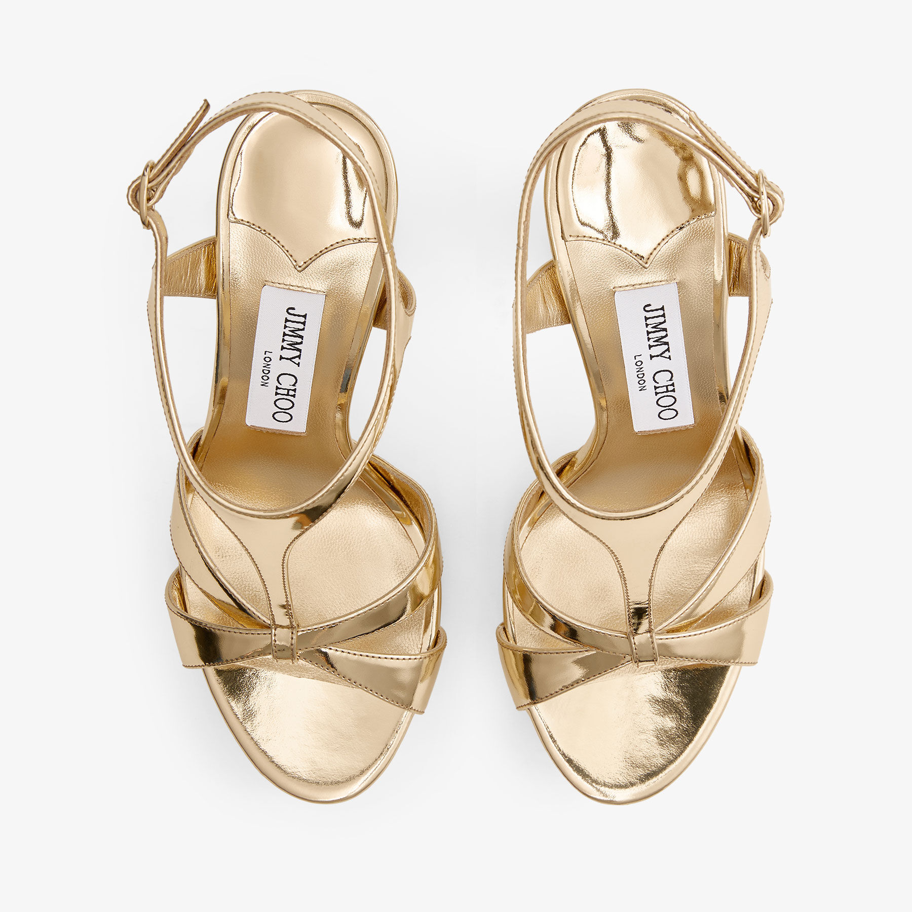 Kesia 120 | Gold Liquid Metal Leather Sandals | JIMMY CHOO