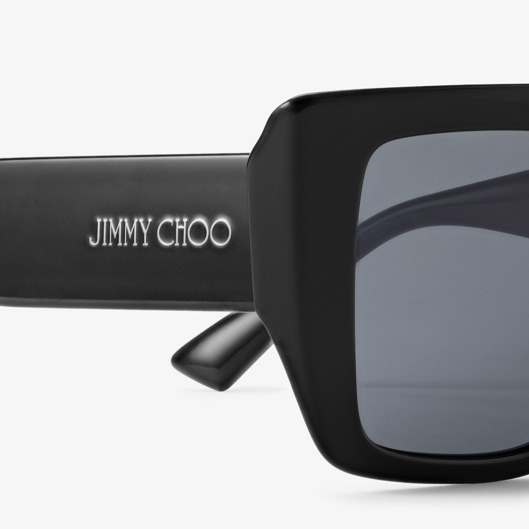 Kiran | Black Rectangular Frame Sunglasses | JIMMY CHOO