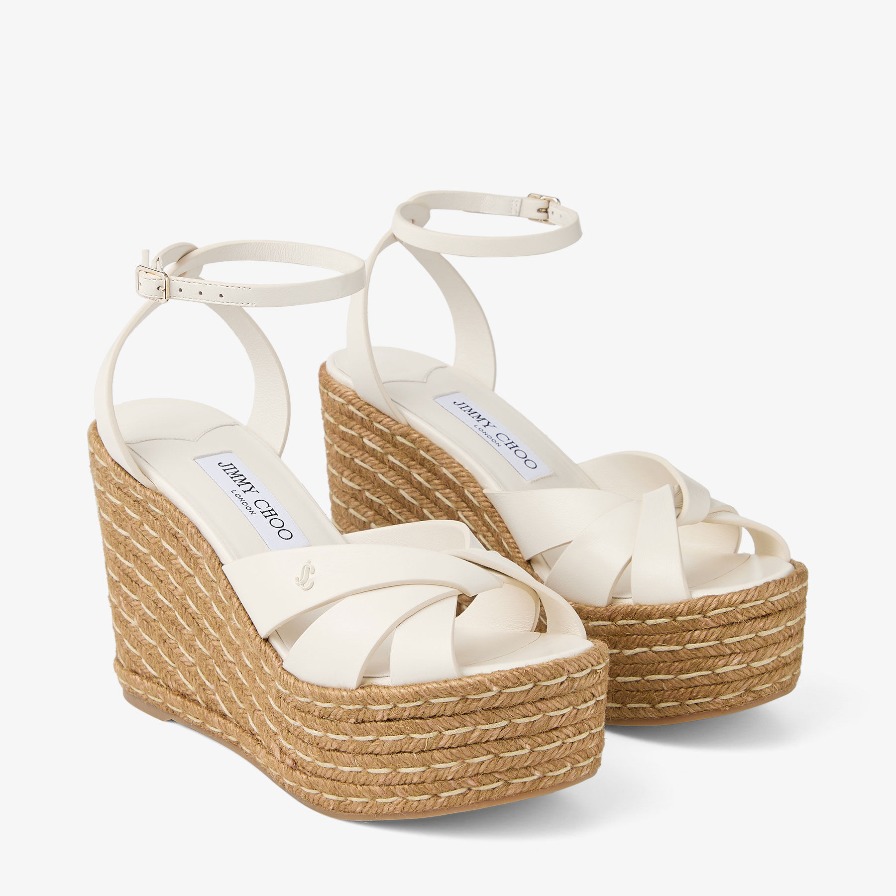 チャム Korra 100 | Latte Nappa Leather Wedges | JIMMY CHOO
