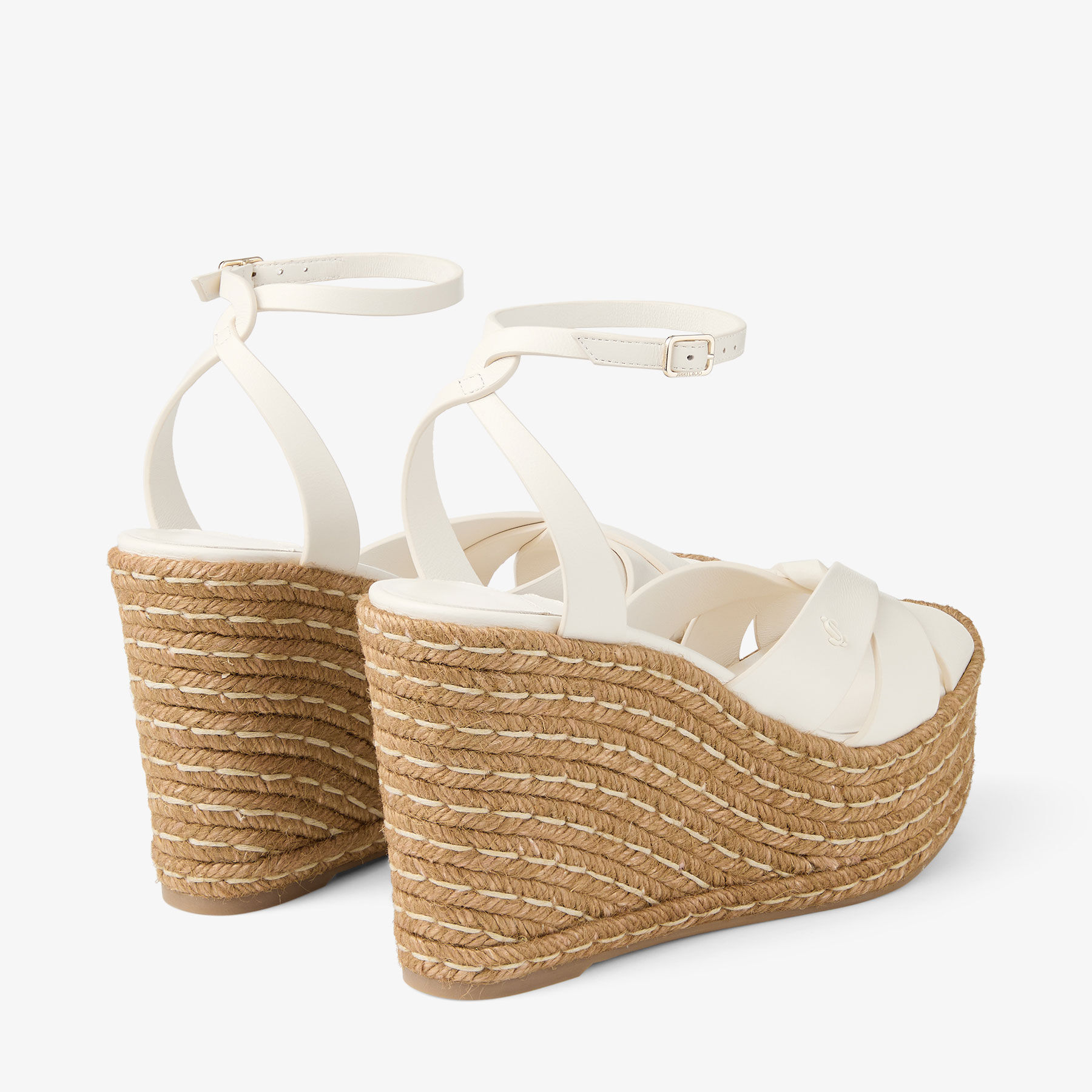 Korra 100 | Latte Nappa Leather Wedges | JIMMY CHOO